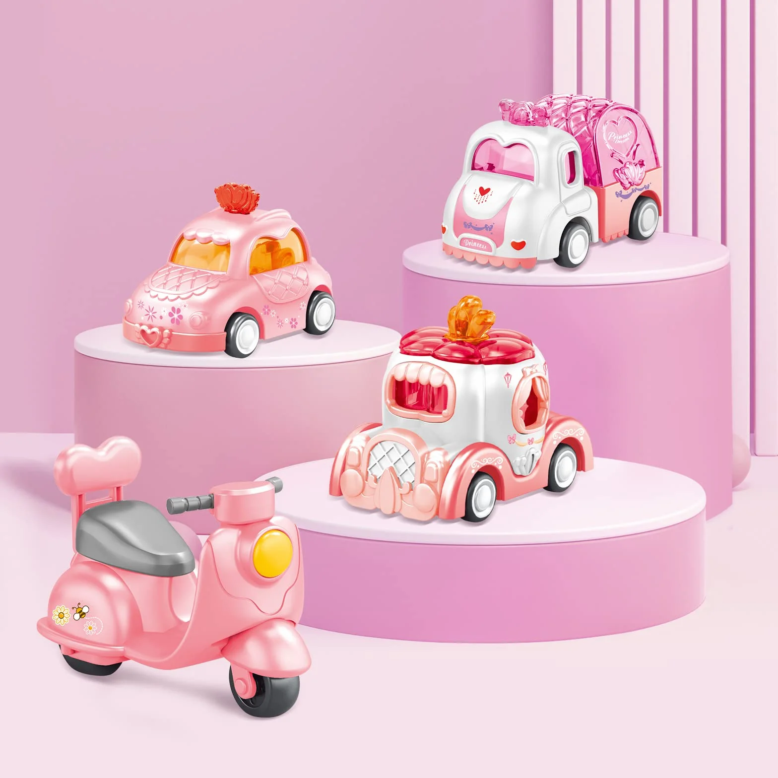 Camion Jouet 9 en 1 avec Sons et Lumières, Transporteur de Voitures Cadeau Anniversaire pour Garçons Filles 2-4 Ans