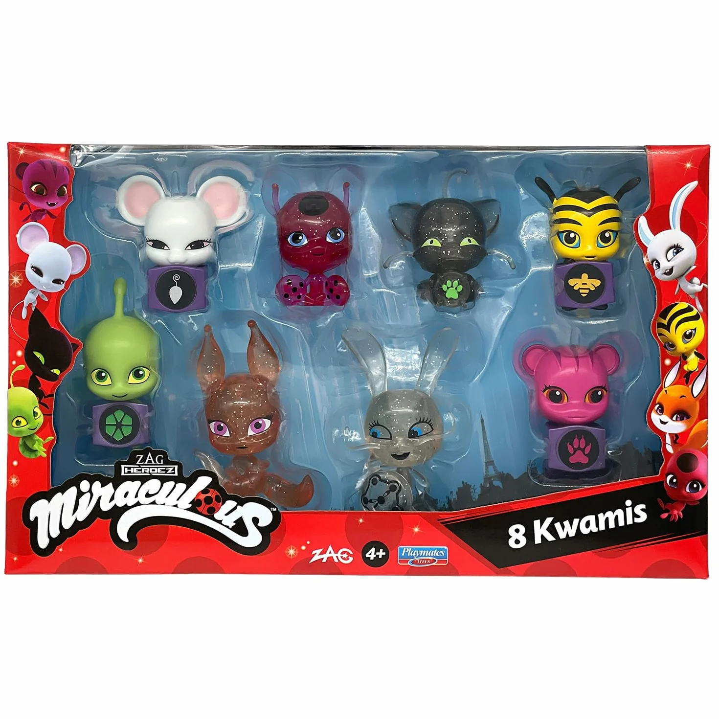 BANDAI Miraculous Ladybug Coffret 8 Figurines Kwamis Mini Personnages à Collectionner Jouet Enfant dès 4 Ans