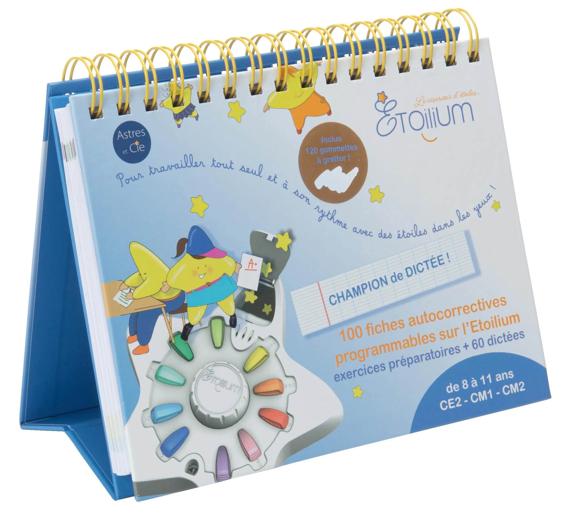 Champion de dictée ETOILIUM 100 fiches autocorrectives programmables Orthographe Grammaire Conjugaison 8-12 Ans CE2 CM1 CM2 6ème