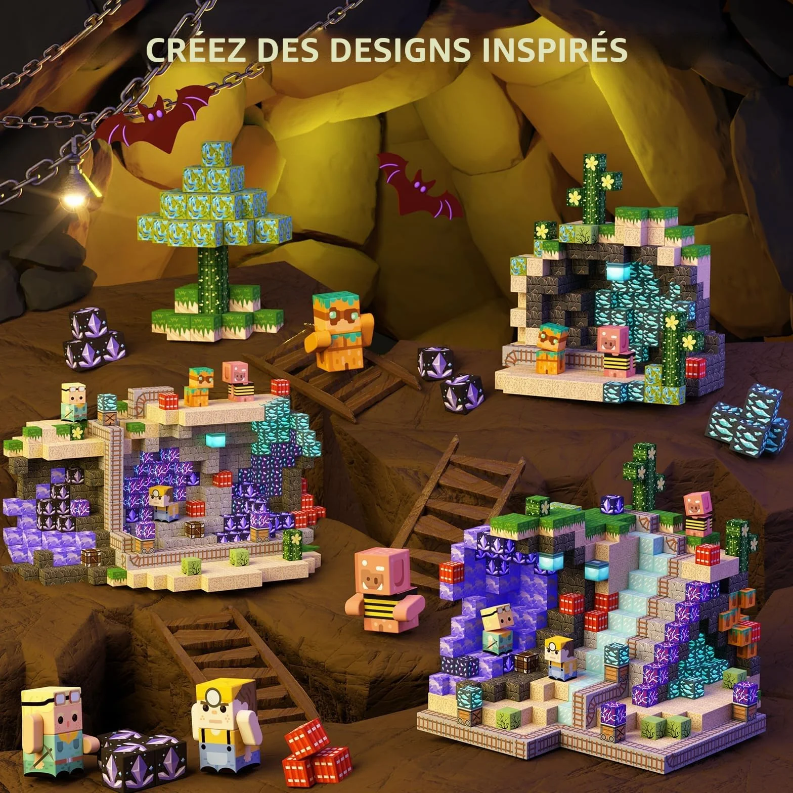 GobiDex 100PCS MagWonder Blocs Construction Magnétiques Enfants, Jouet Sensoriel à Empiler, Cadeau 3+