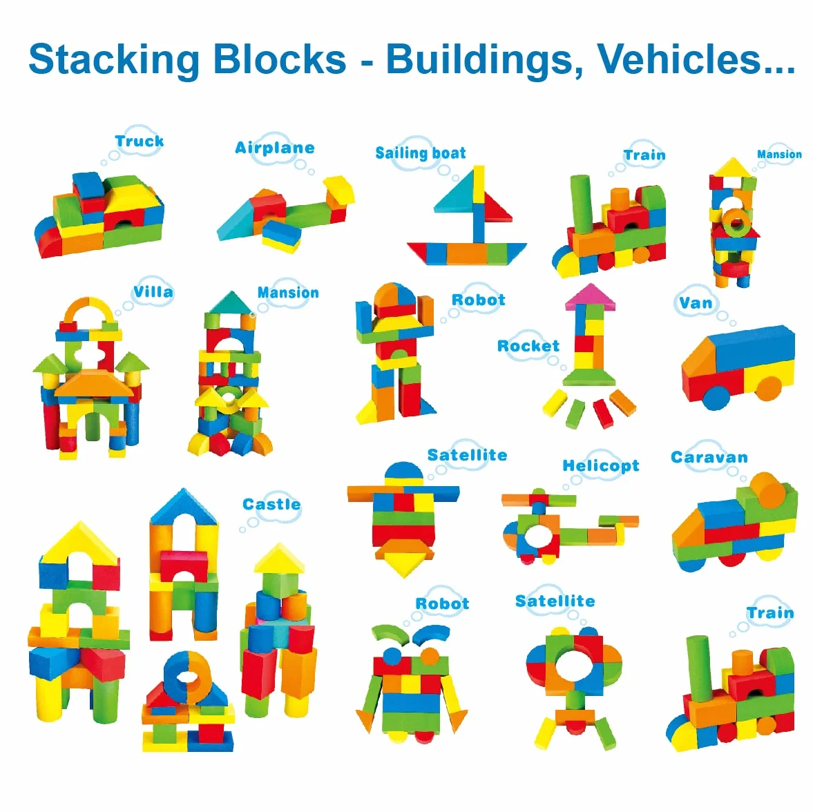 Pairez Blocs de Construction en Mousse 81 Pièces pour Tout-Petits
