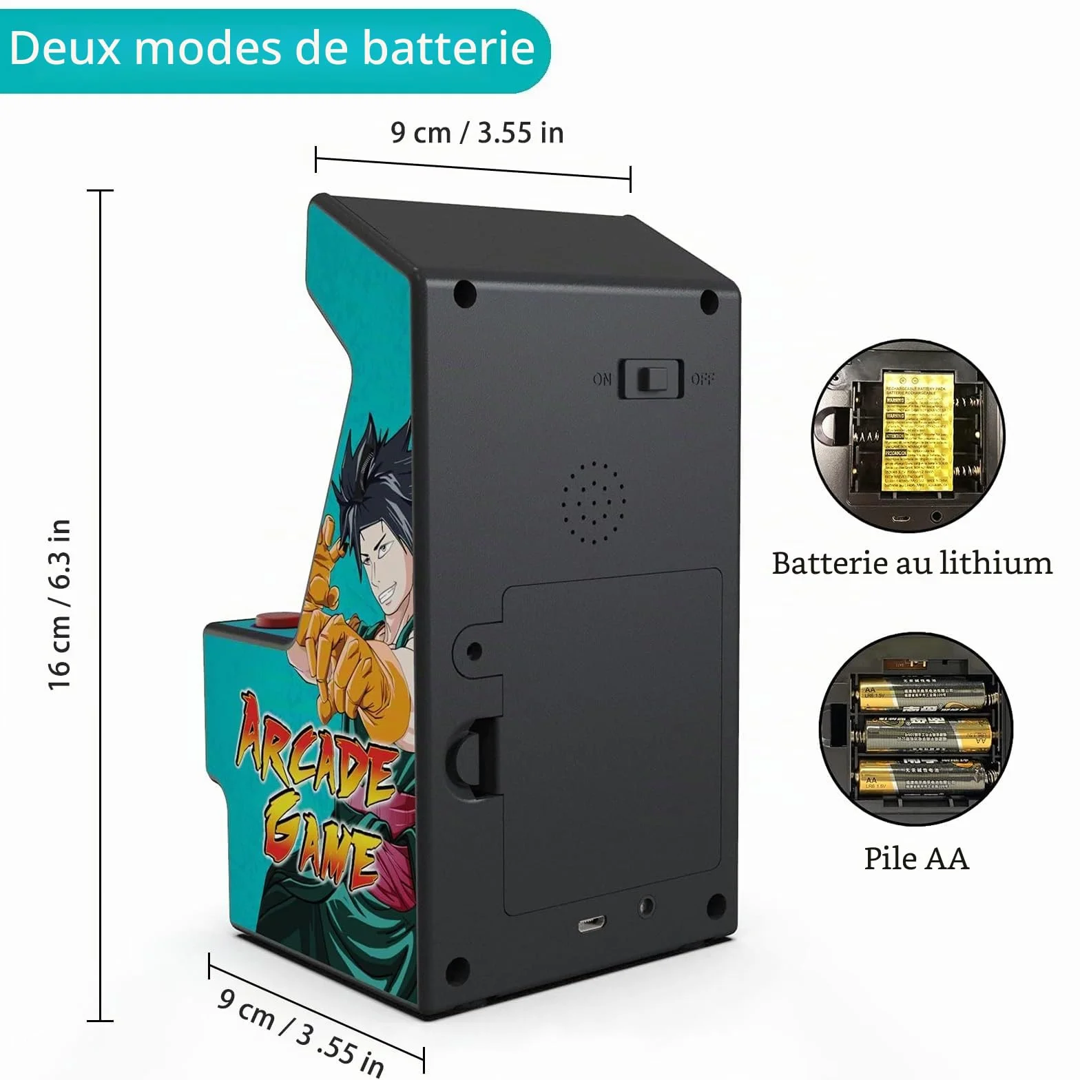 Console de Jeux Retro Mini Arcade 156 Jeux Intégrés 16 Bits Écran Couleur 2,8" Batterie Rechargeable