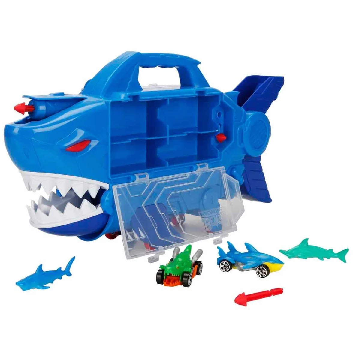 Teamsterz Beast Machines Shark Destroyer Ensemble 2 véhicules moulés sous pression 2 figurines requin missiles lanceur rangement 8 voitures étui