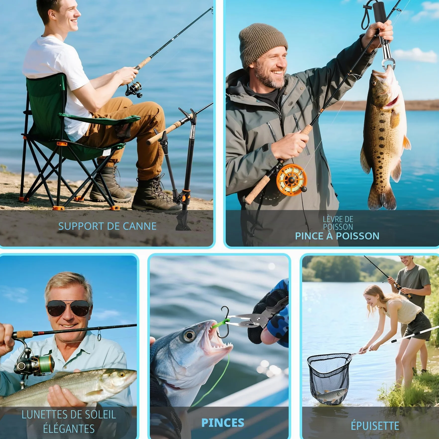 Calendrier de l'Avent 2025 Pêche Homme 24 Outils Équipements Pêche pour Grand-Père Papa Oncle