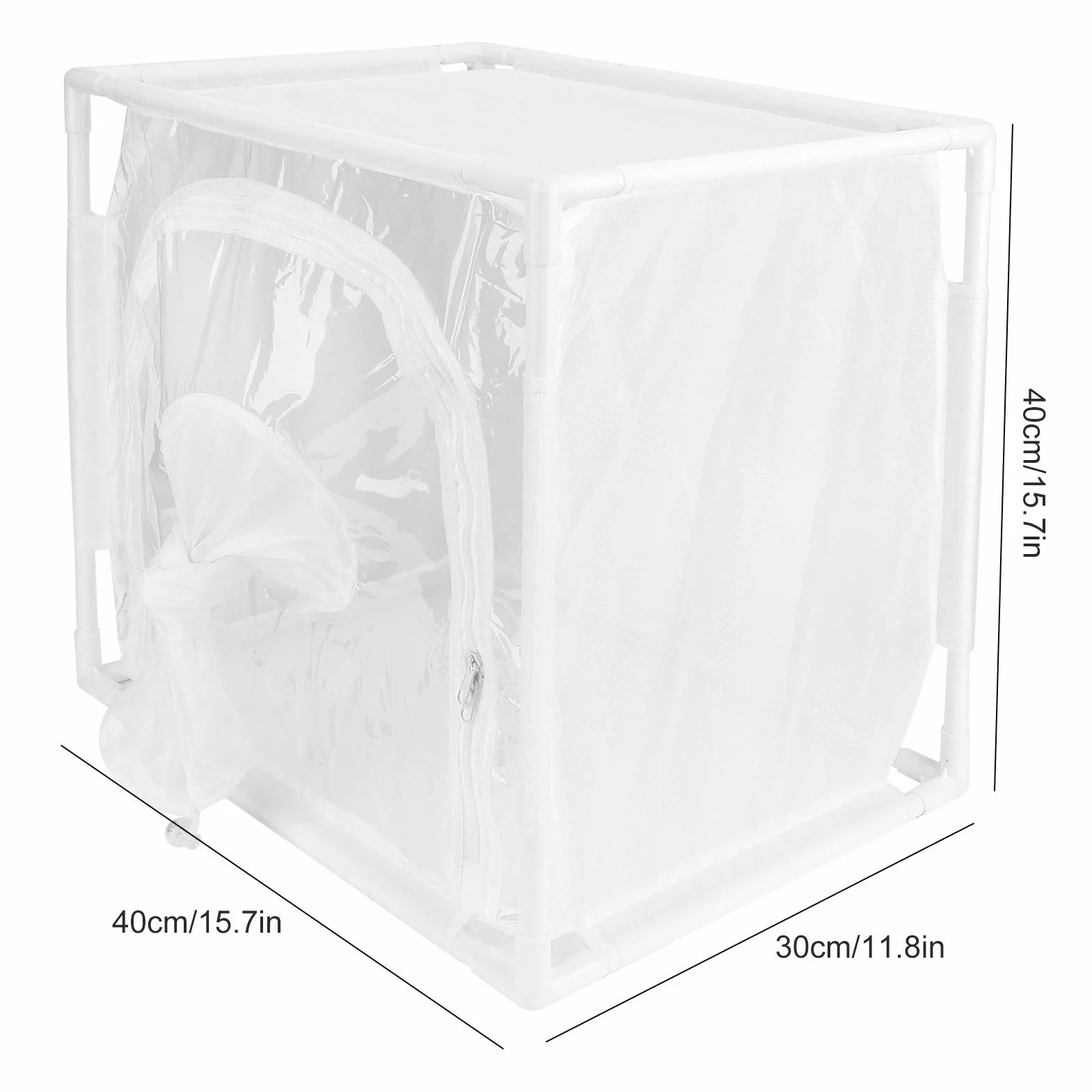 Cage à Insectes pour Papillons avec Maille Effet Serre, Enclos Ventilé Extérieur Terrarium Pop-up 40x30x40cm