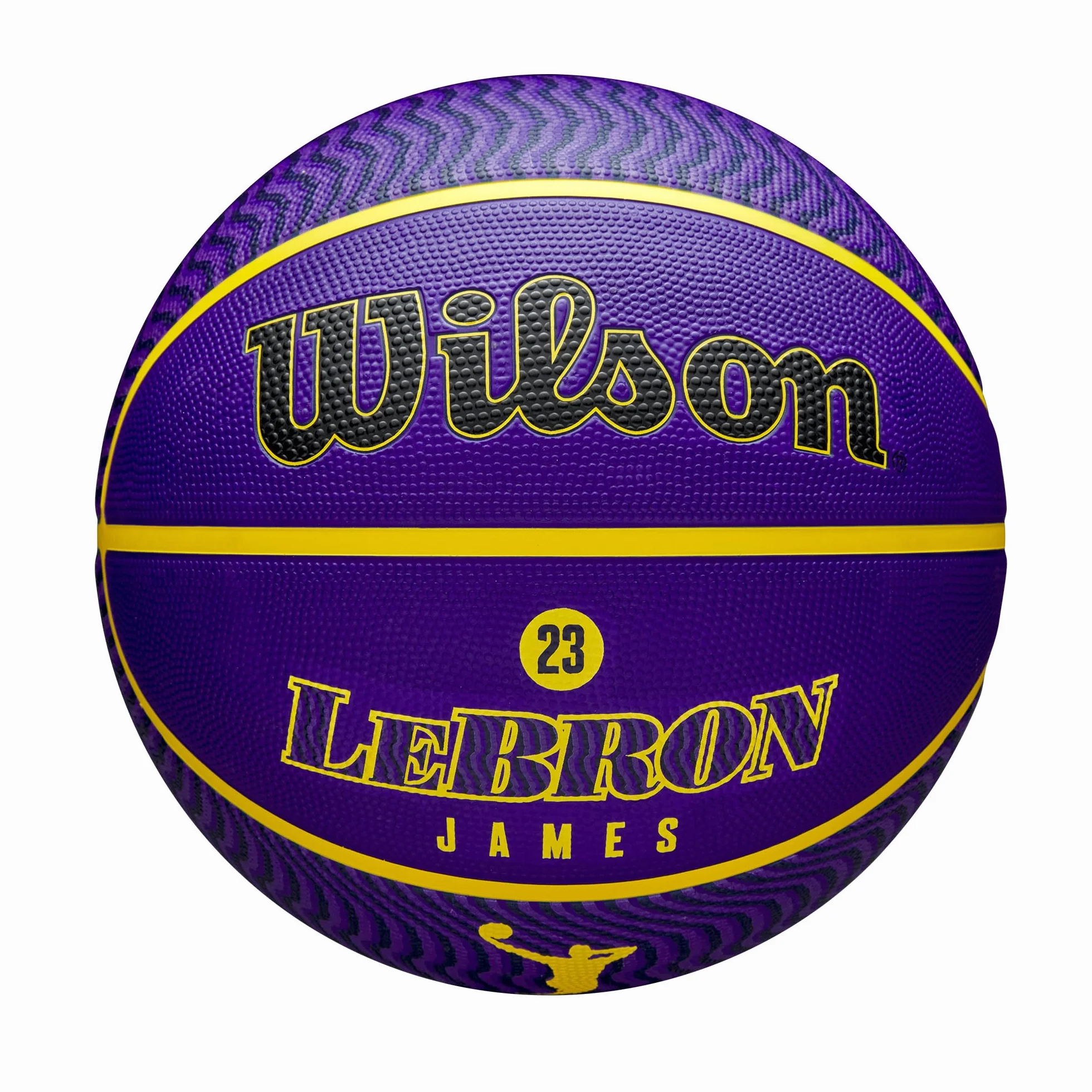 WILSON NBA Player Icon Ballon de Basket d'Extérieur Lebron James Taille 7 Violet/Jaune