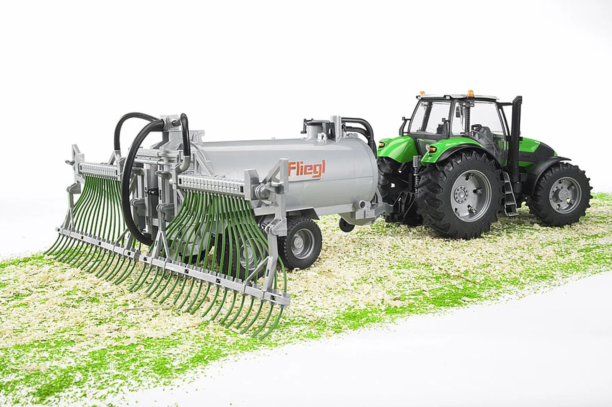 Bruder 02020 Fliegl Tonneau-remorque avec épandeur à tuyaux traînés 1:16 Tonneau à lisier chariot agriculture remorque tracteurs