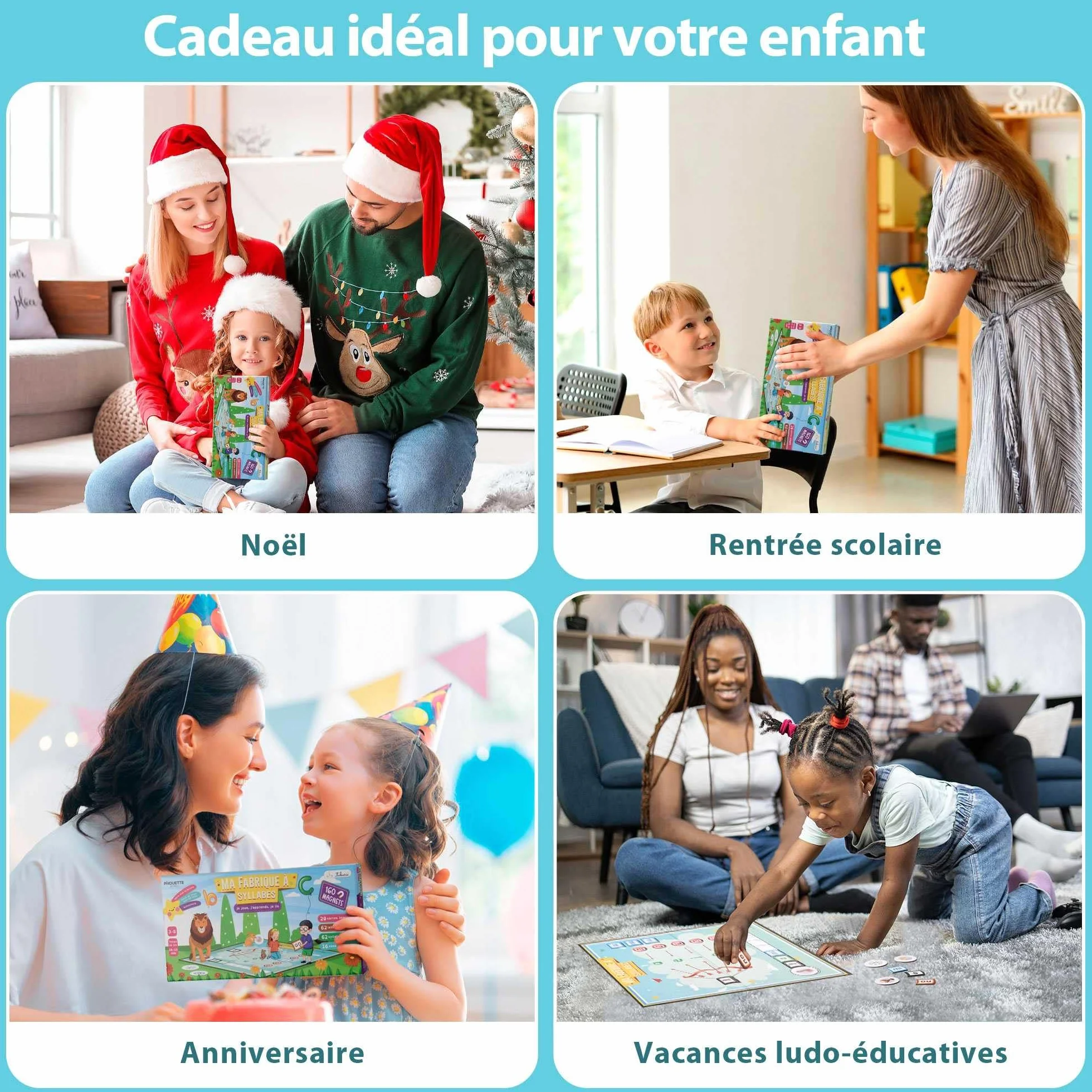 Ma Fabrique à syllabes & Mots, Jeu éducatif magnétique, Apprendre à Lire 3-8 Ans, Méthode syllabique, Phonologie PS=>CP