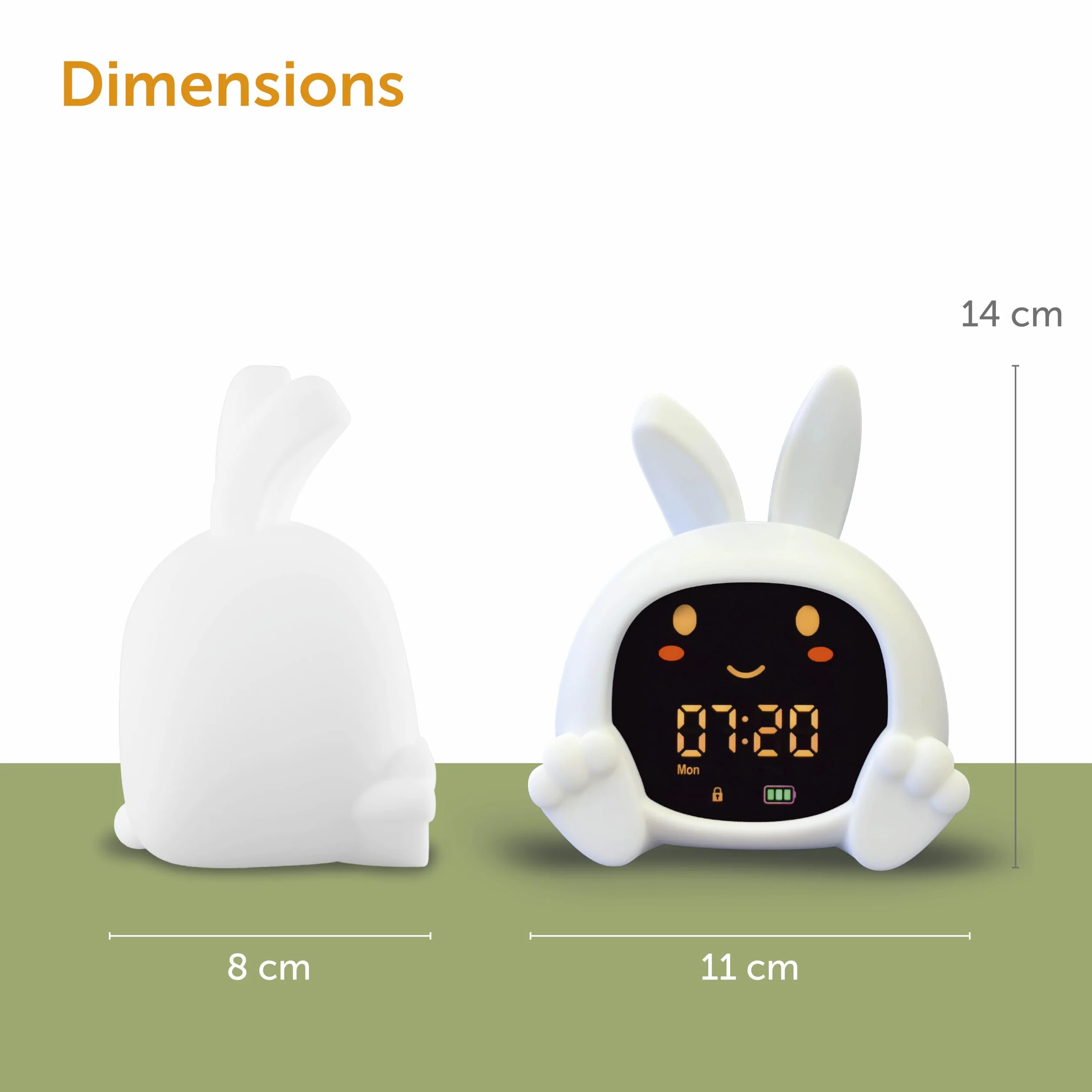 ZAZU Sarah Réveil Éducatif Enfant Rechargeable Veilleuse LED 5 Couleurs Machine à Sons Horloge Jour/Nuit USB