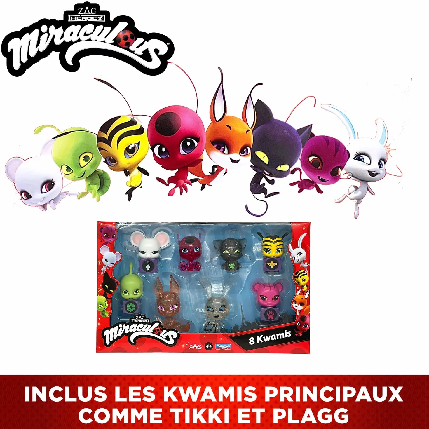 BANDAI Miraculous Ladybug Coffret 8 Figurines Kwamis Mini Personnages à Collectionner Jouet Enfant dès 4 Ans
