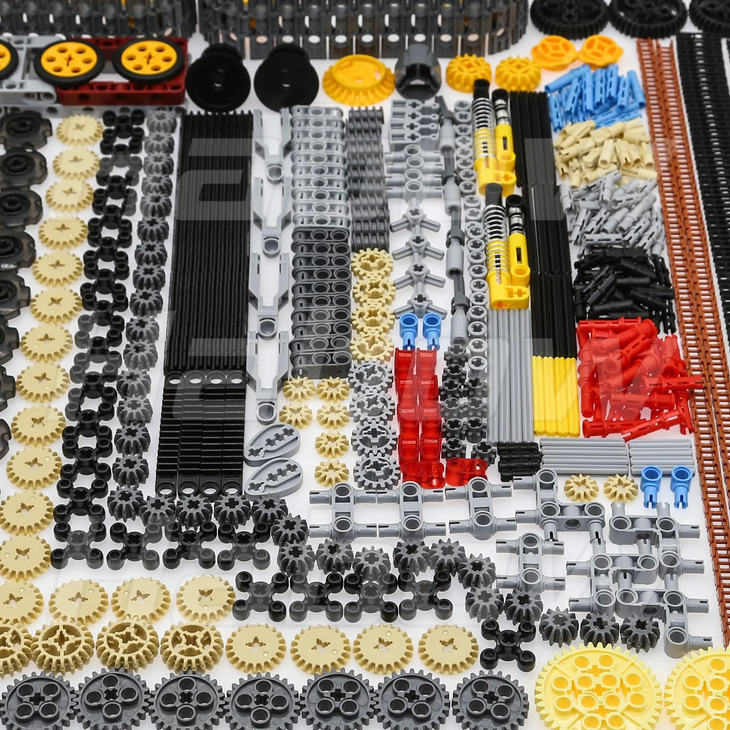 Habow Technologie Série Kit de Pièces de Construction 862 Pièces, Engrenages Axes Goupilles Connecteurs Compatible Briques MOC
