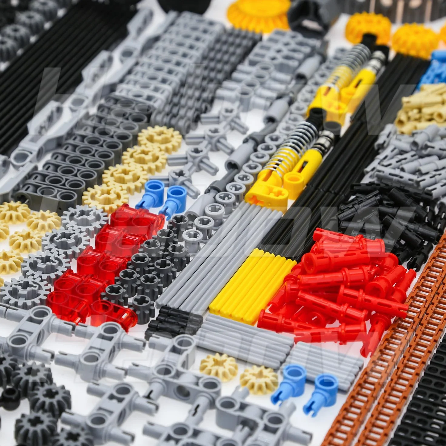 Habow Technologie Série Kit de Pièces de Construction 862 Pièces, Engrenages Axes Goupilles Connecteurs Compatible Briques MOC