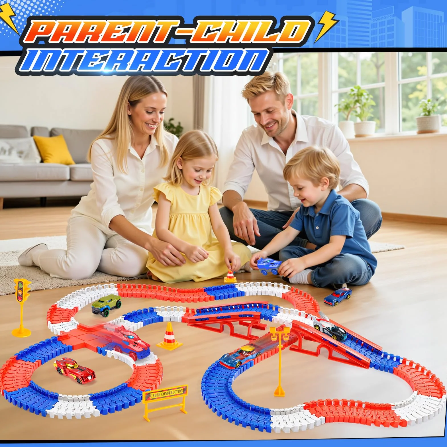 Circuit Voiture Enfant Garcon Fille 2-6 Ans Flexible Electrique Jeux