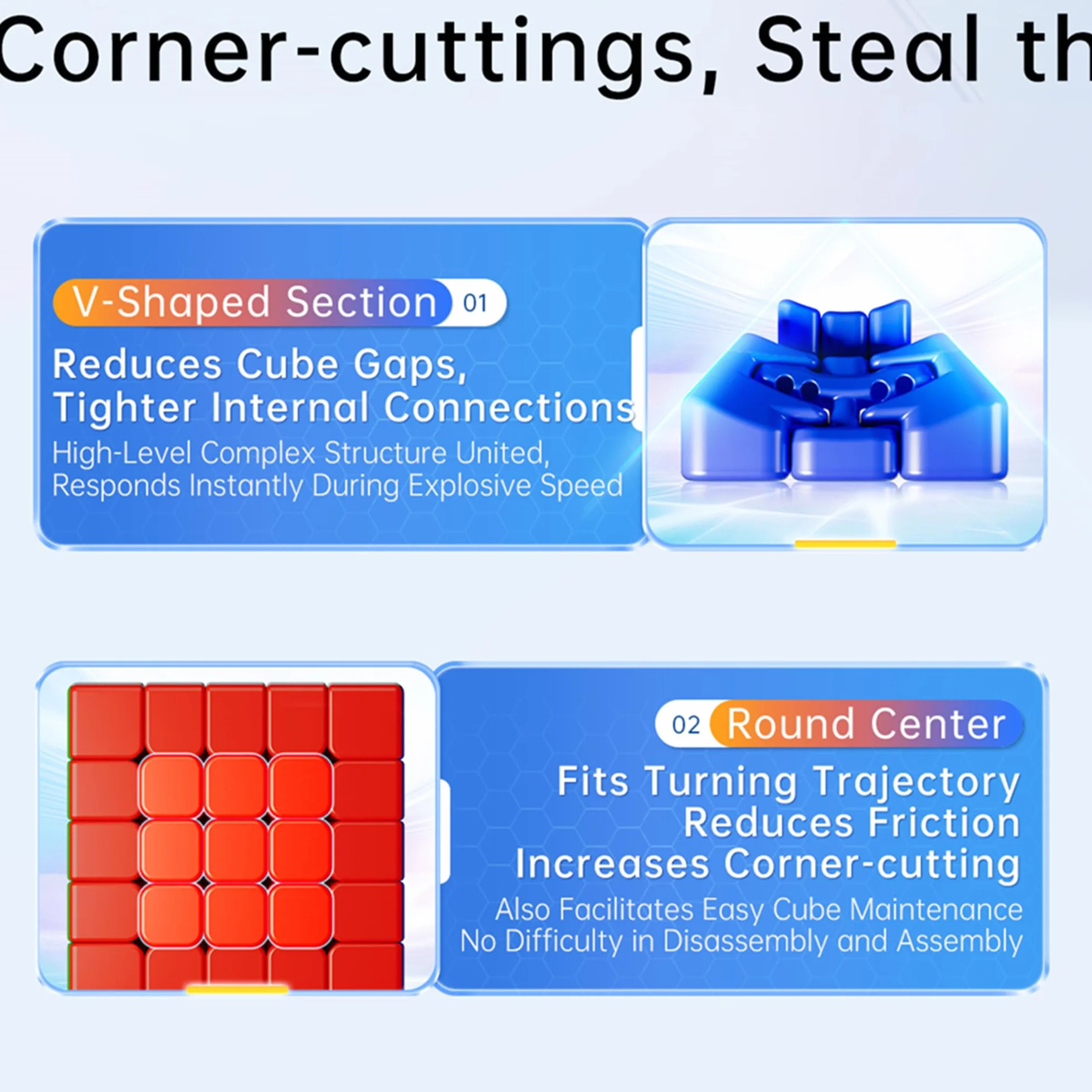 MOYU AOChuang V6 M Single-Track Magnetic Speed Cube 5x5, 96 Magnets