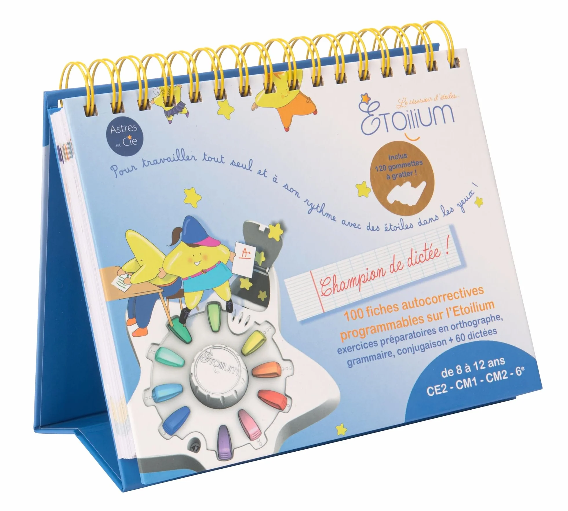 Champion de dictée ETOILIUM 100 fiches autocorrectives programmables Orthographe Grammaire Conjugaison 8-12 Ans CE2 CM1 CM2 6ème