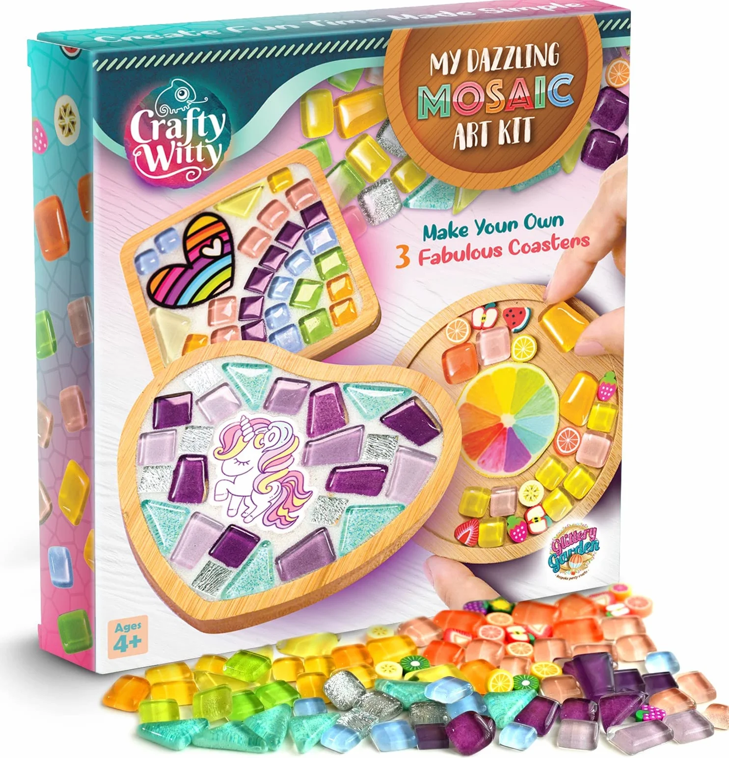 Kit d'artisanat en mosaïque pour sous-verre, cadeau anniversaire, activités enfants filles adolescents