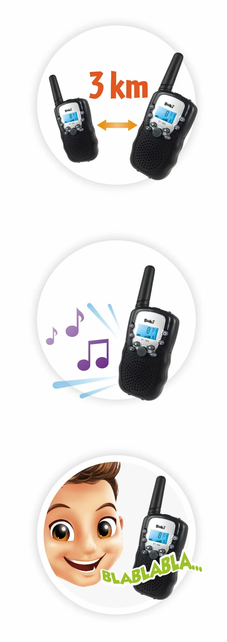 Buki TW01 Walkie Talkie 22.5 x 6.5 x 22 cm