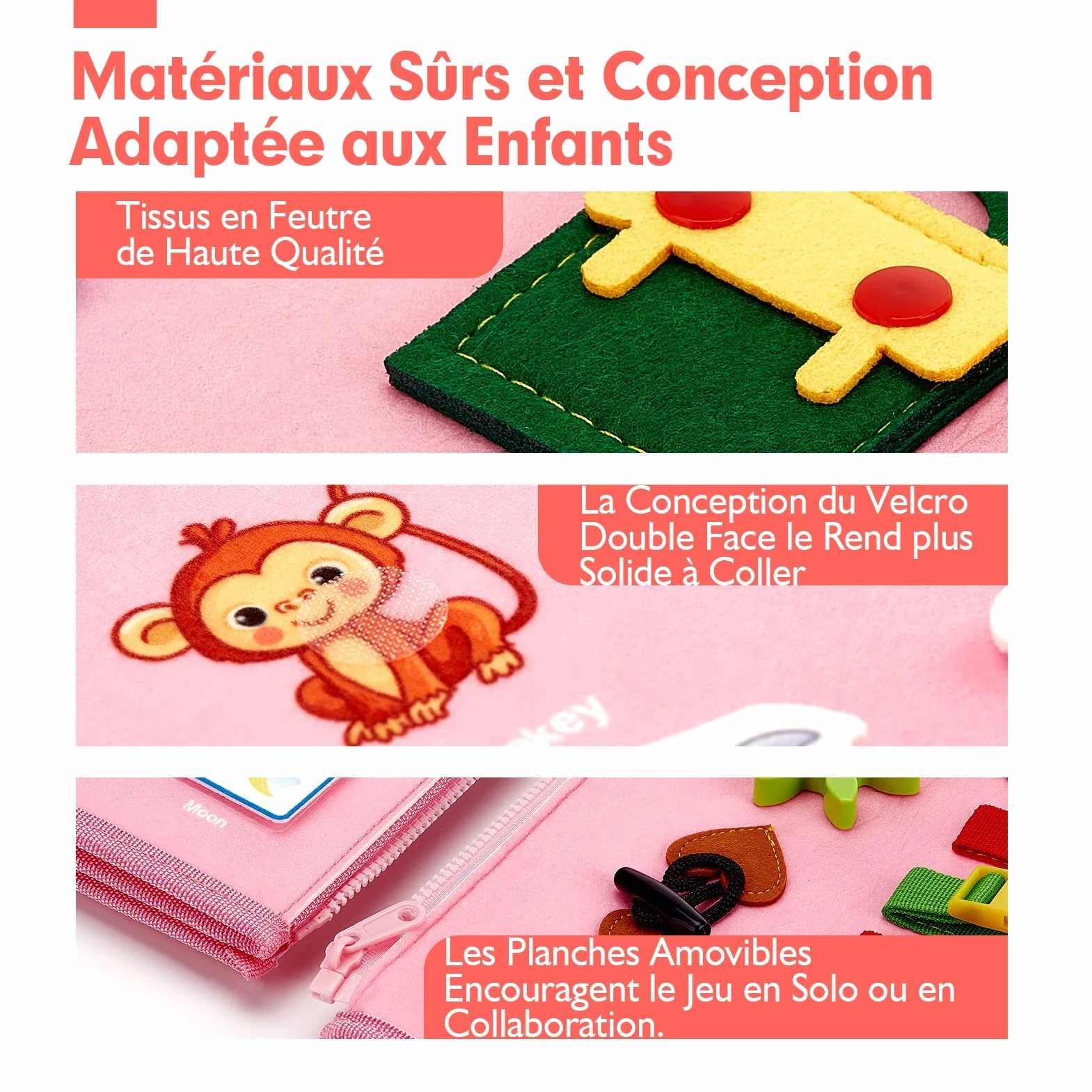 hahaland Busy Board Jouet Montessori 7 en 1 Licorne Jouet Éducatif 5 Couches Planche