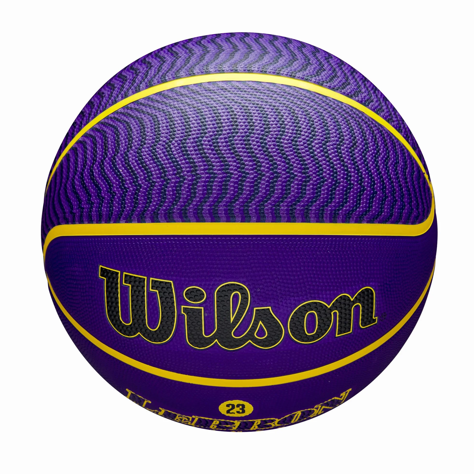 WILSON NBA Player Icon Ballon de Basket d'Extérieur Lebron James Taille 7 Violet/Jaune