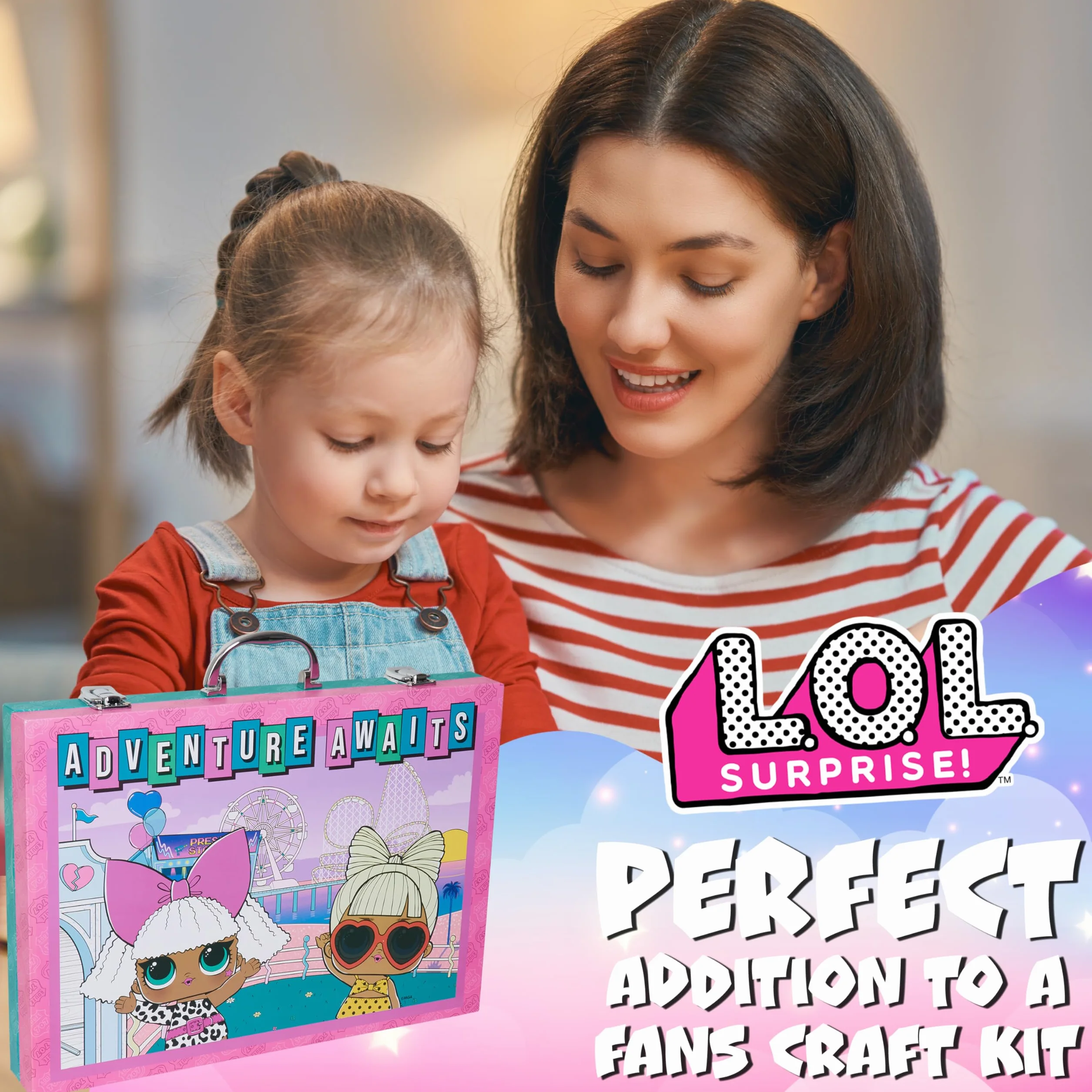 L.O.L. Surprise! Mallette Dessin et Coloriage Feutres Crayons 130 pcs Rose