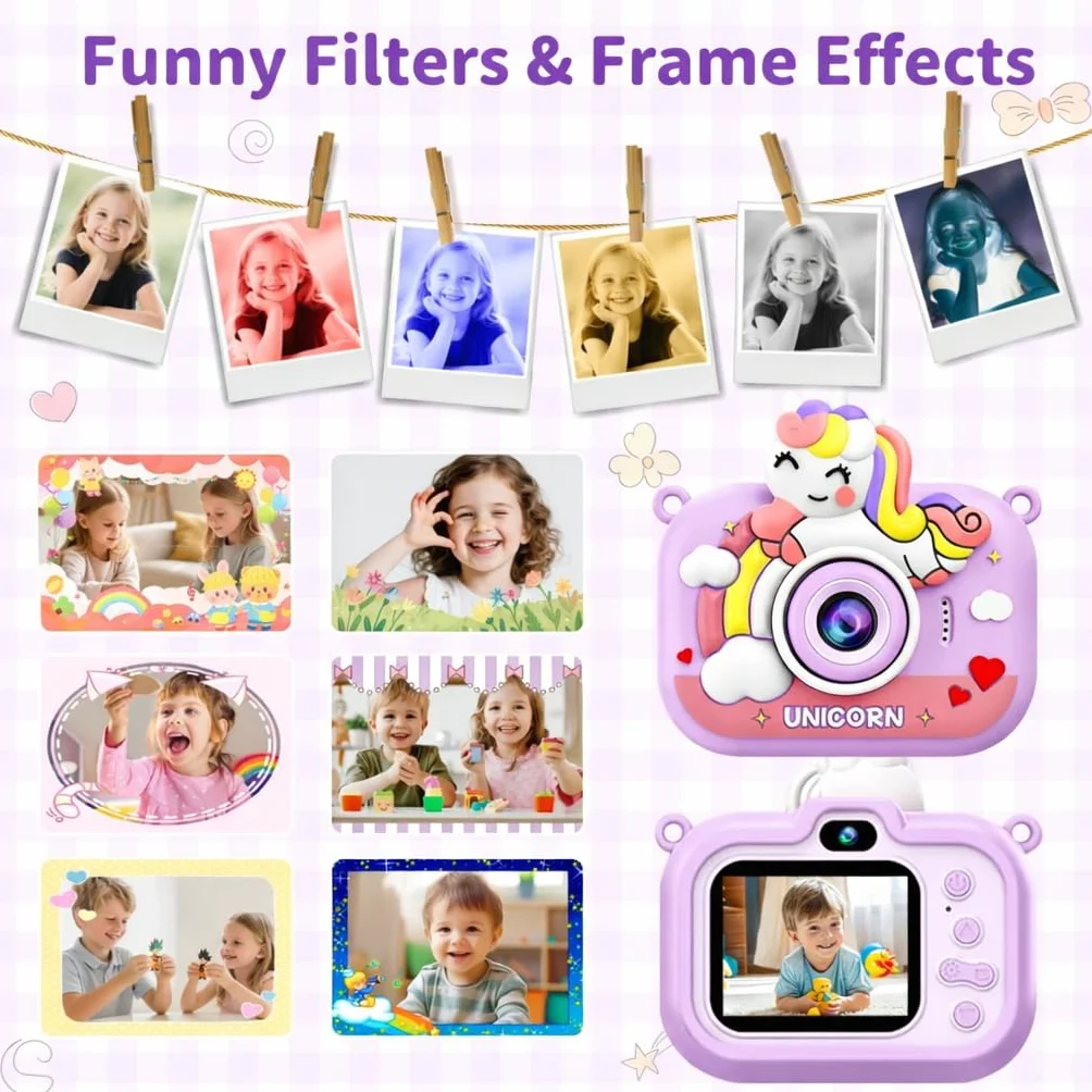 Appareil Photo Numérique Enfant 2.0 Pouces 1080P HD 32GB Carte