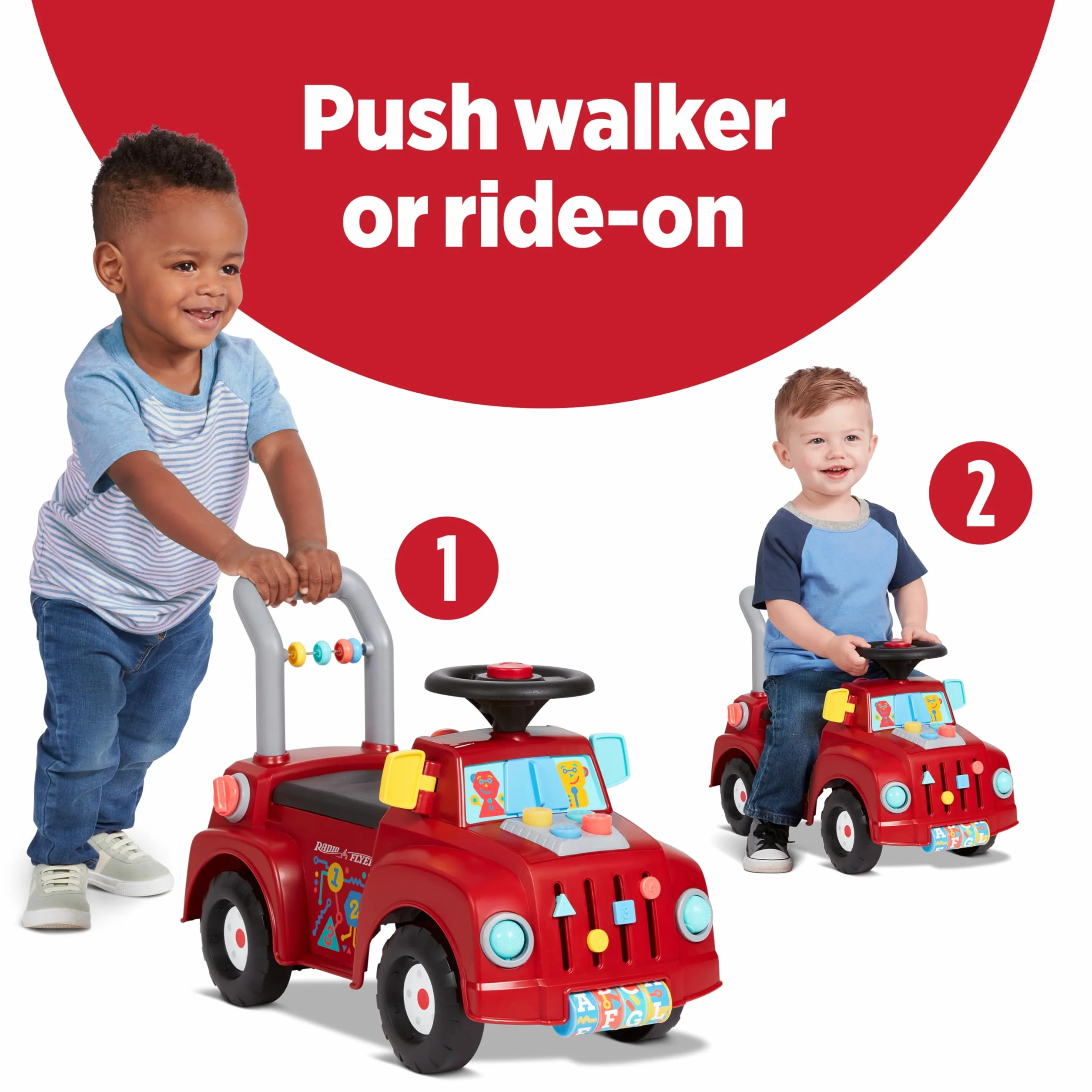 Radio Flyer Camion de Bricolage avec Lumières et Sons, Jouet à Monter pour Tout-Petits 1-3 Ans, Rouge
