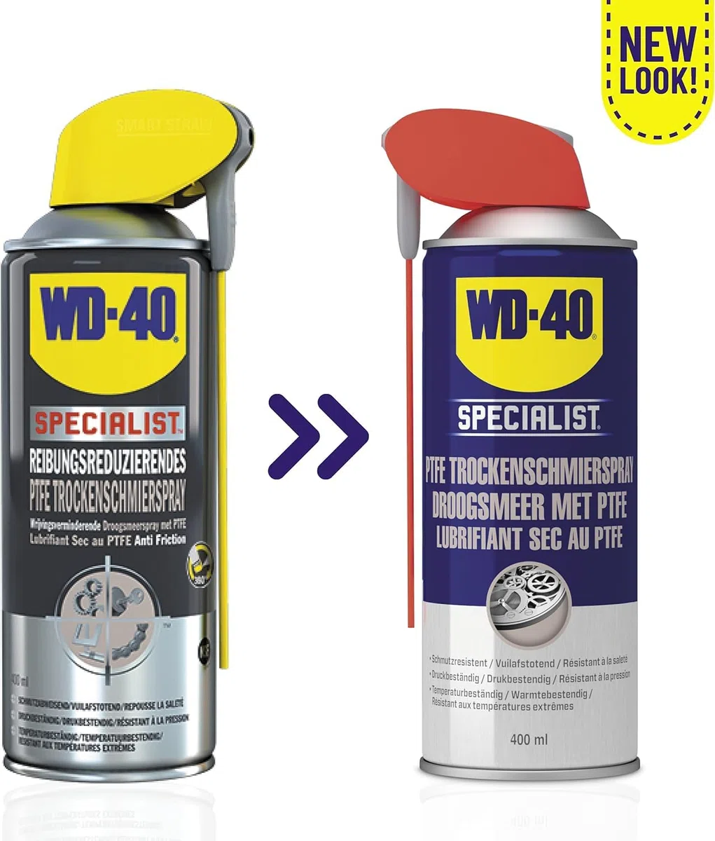 WD-40 Specialist Spray lubrifiant sec PTFE Smart Straw 12 x 400 ml | Spray PTFE