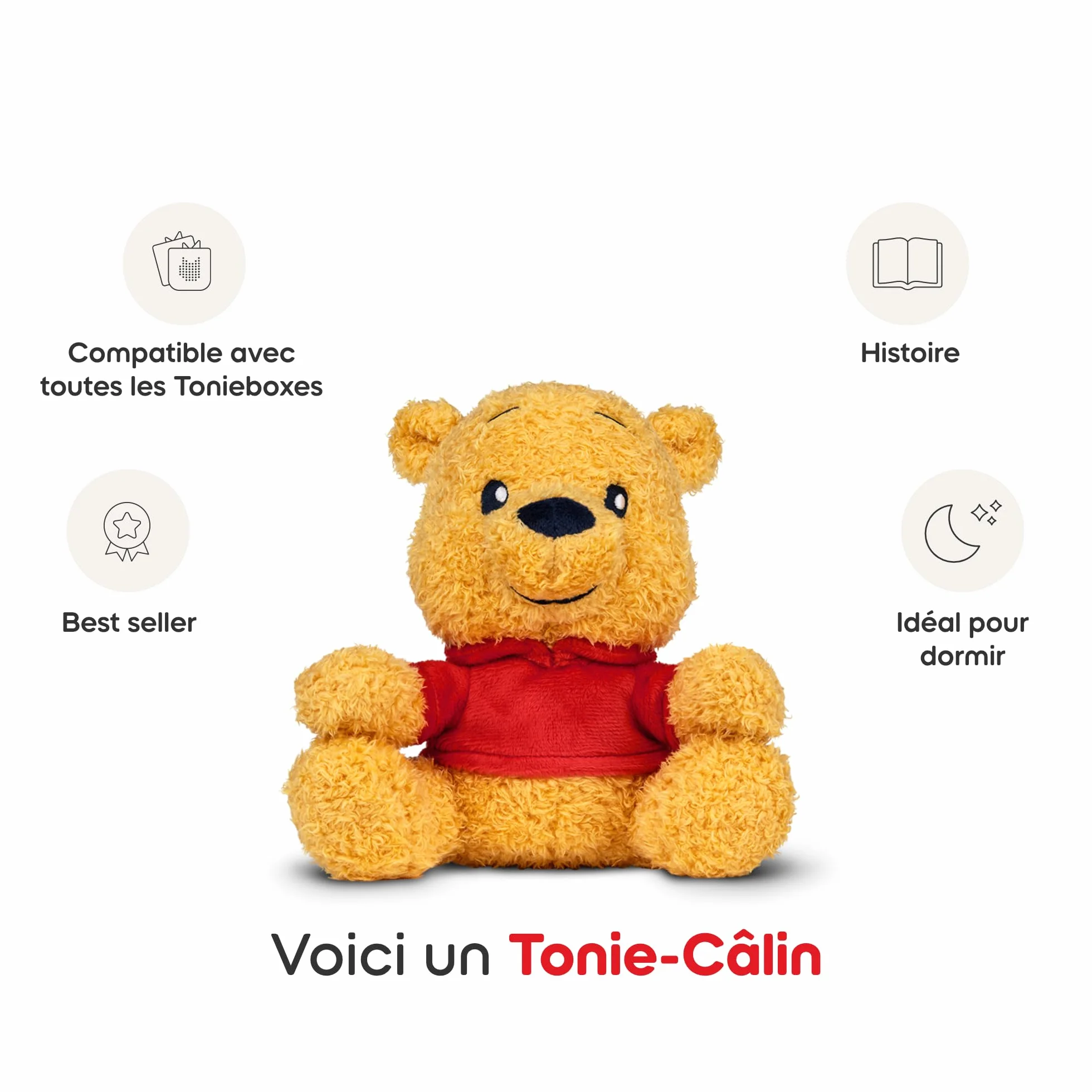 tonies Câlin Disney Winnie l'ourson Peluche Audio Toniebox 3 Ans et Plus
