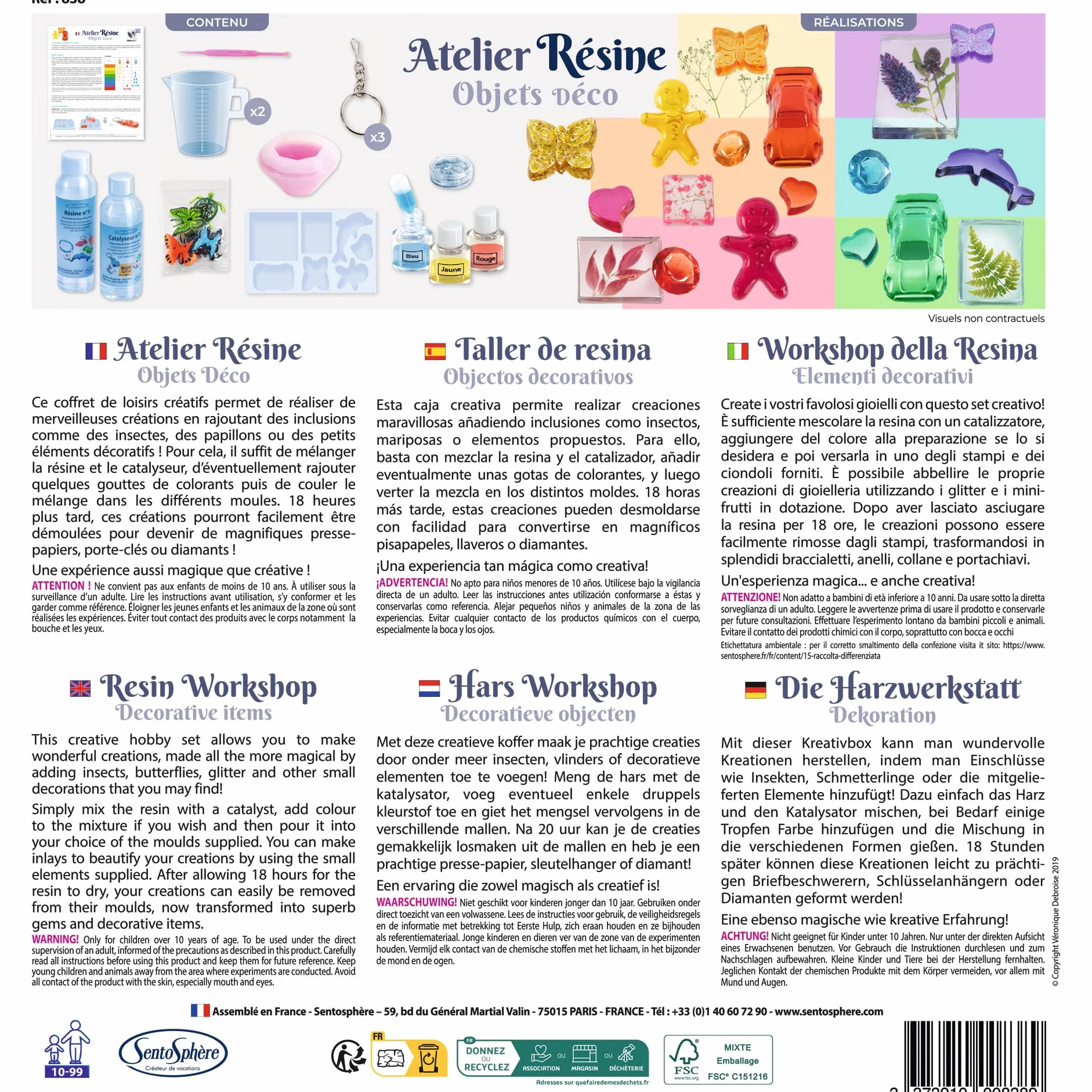Sentosphère L'Atelier de Résine Kit de loisir créatif pour enfants dès 10 ans - Assemblé en France