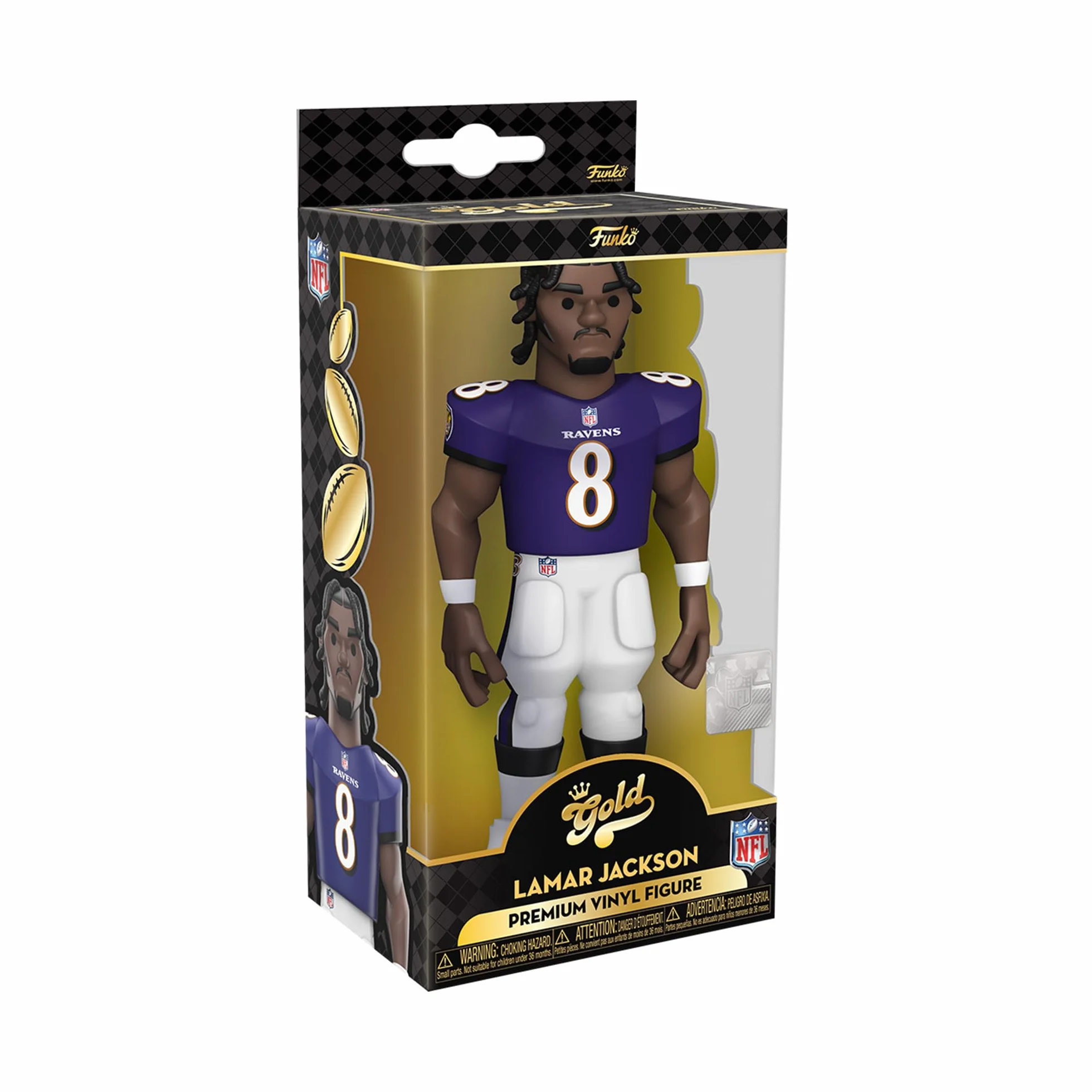 Funko Gold 5" NFL Ravens Lamar Jackson Chase Variante Rare Figurine Articulée Vinyle Collectionner