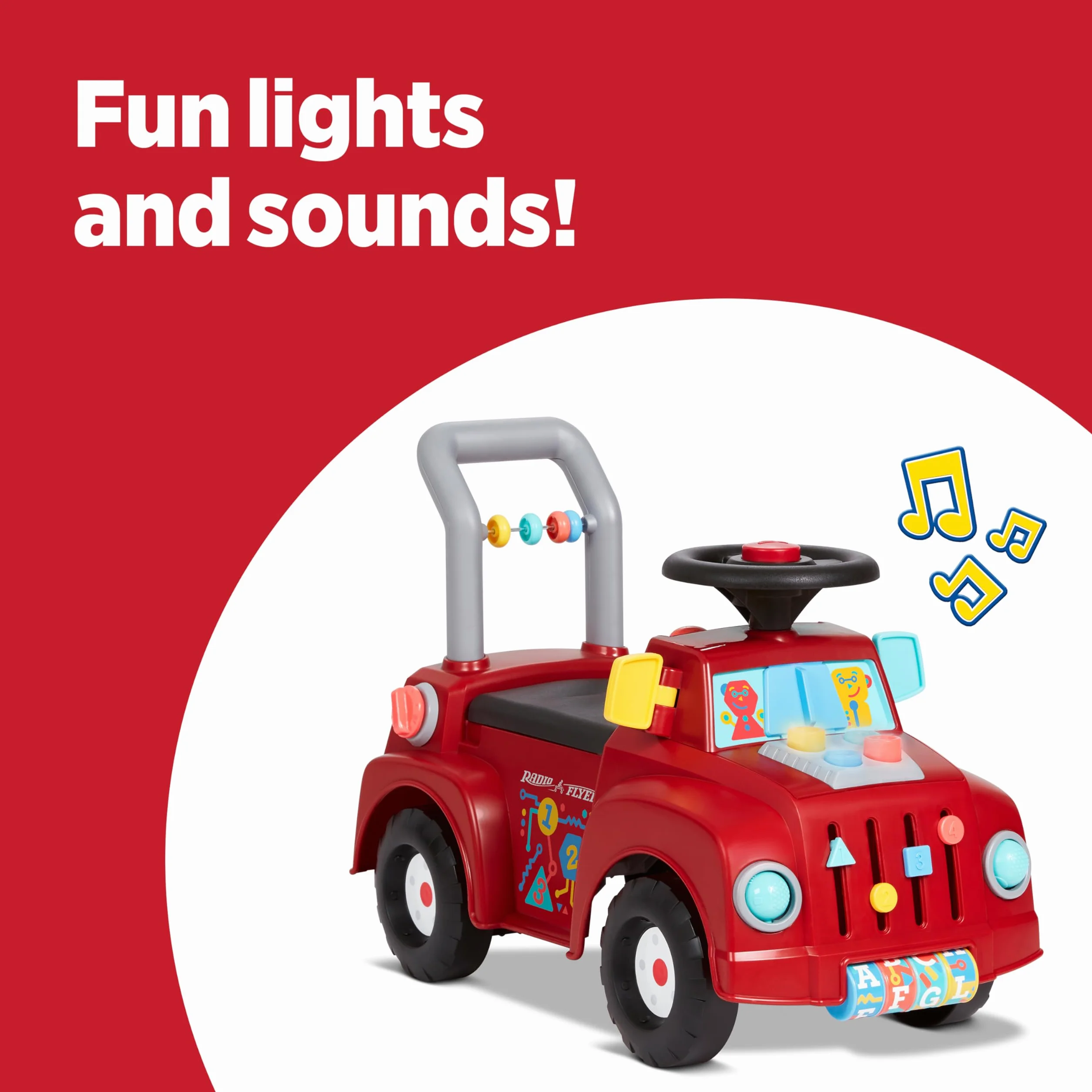 Radio Flyer Camion de Bricolage avec Lumières et Sons, Jouet à Monter pour Tout-Petits 1-3 Ans, Rouge