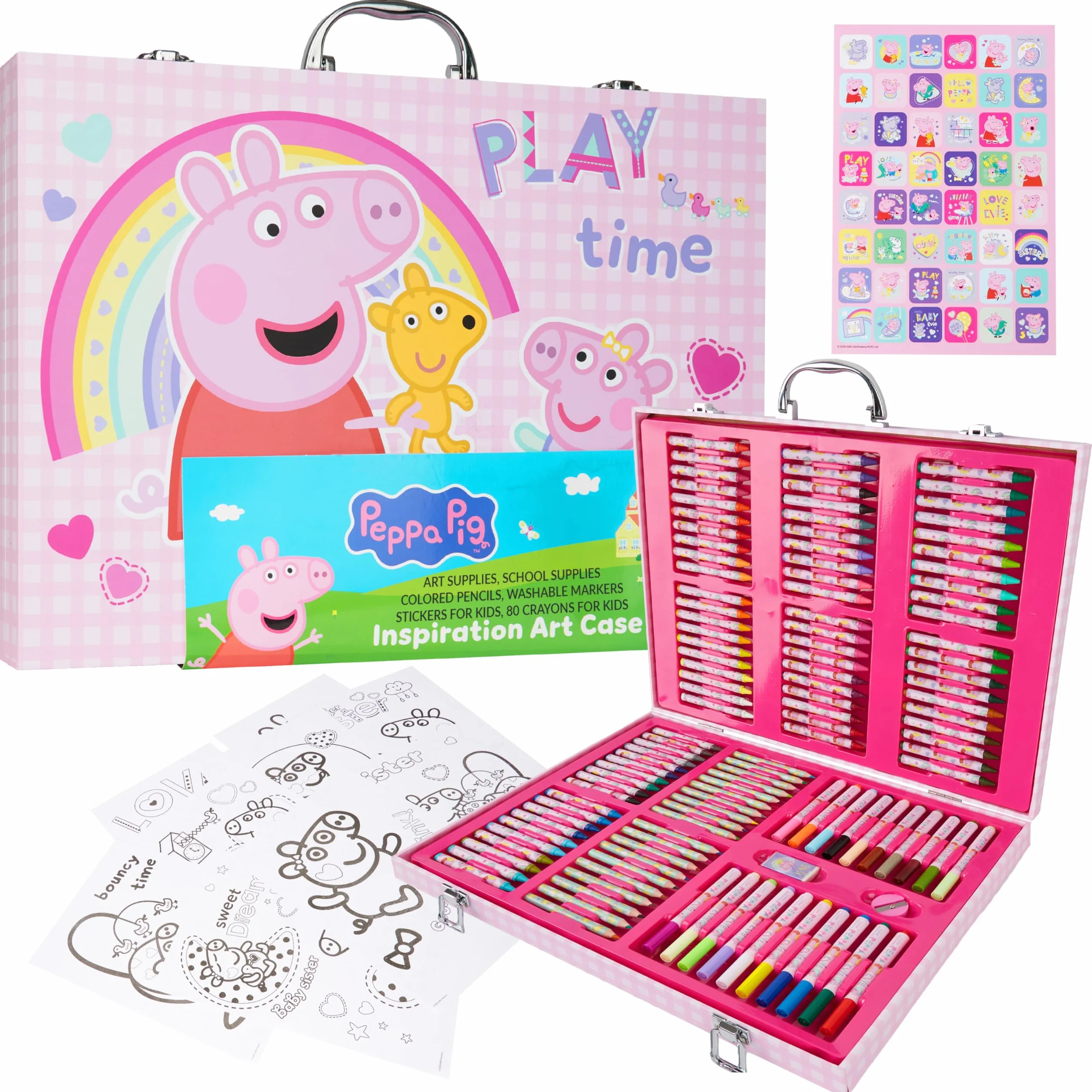 Peppa Pig Coffret Coloriage Enfant 137 Pièces Kit Papeterie Loisirs Créatifs