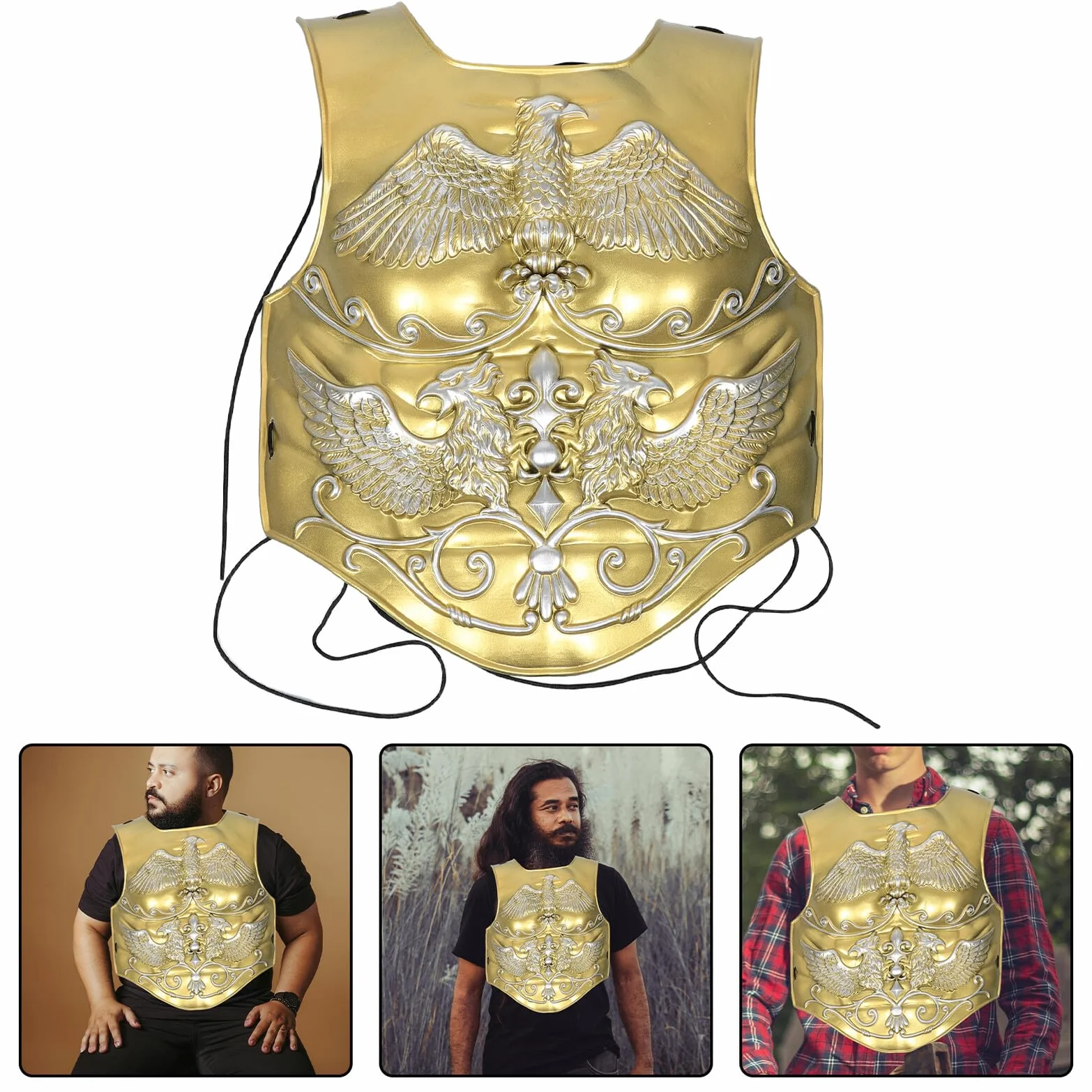 Armure de Chevalier Vintage en Plastique Or Costume pour Jeu de Rôle