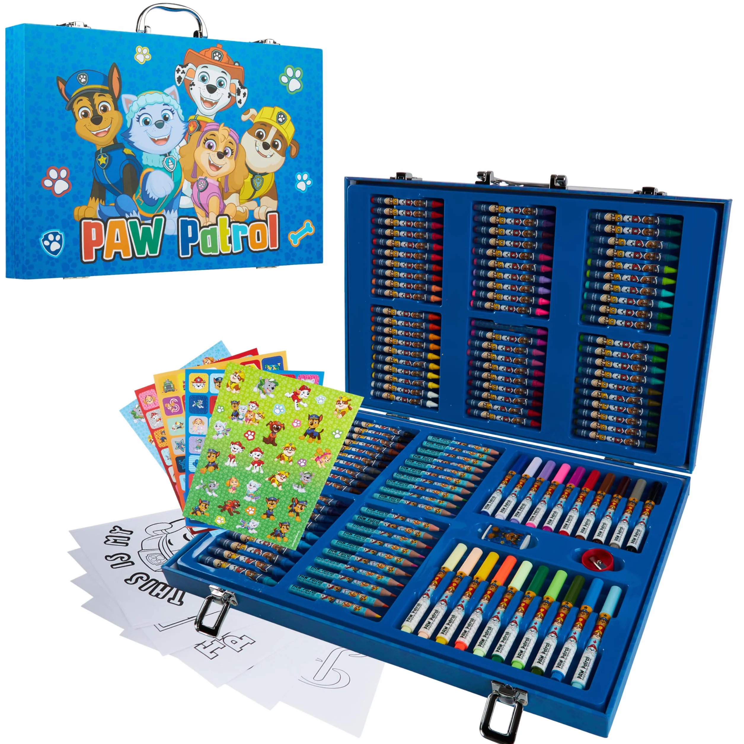 Paw Patrol Malette de Dessin 130 Pcs Feutre et Crayon de Couleur Coloriage Pat Patrouille