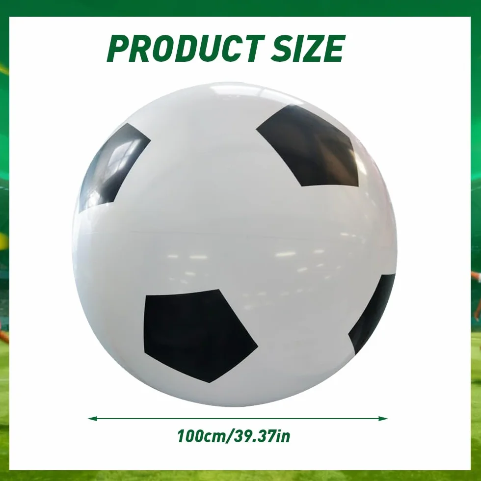 Ballon de football gonflable géant en caoutchouc robuste 100 cm jouet de plage été