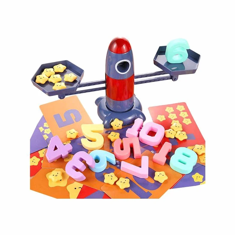 MagiDeal Fusée Balance Échelle Math Nombre Apprentissage Jouet Montessori Éducation Enfants