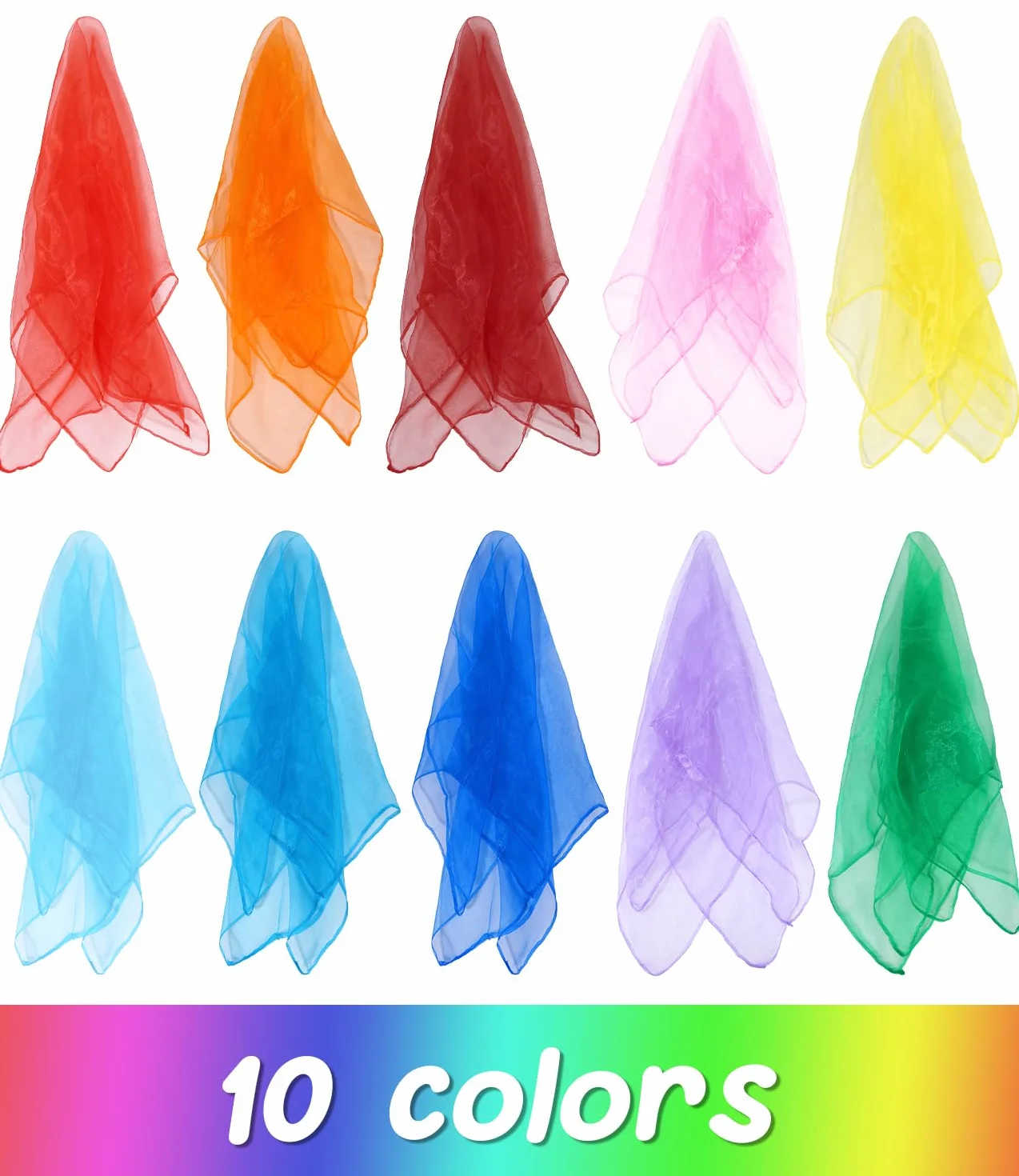 Foulards de Jonglage et Danse pour Enfants 60 x 60 cm - Lot de 30