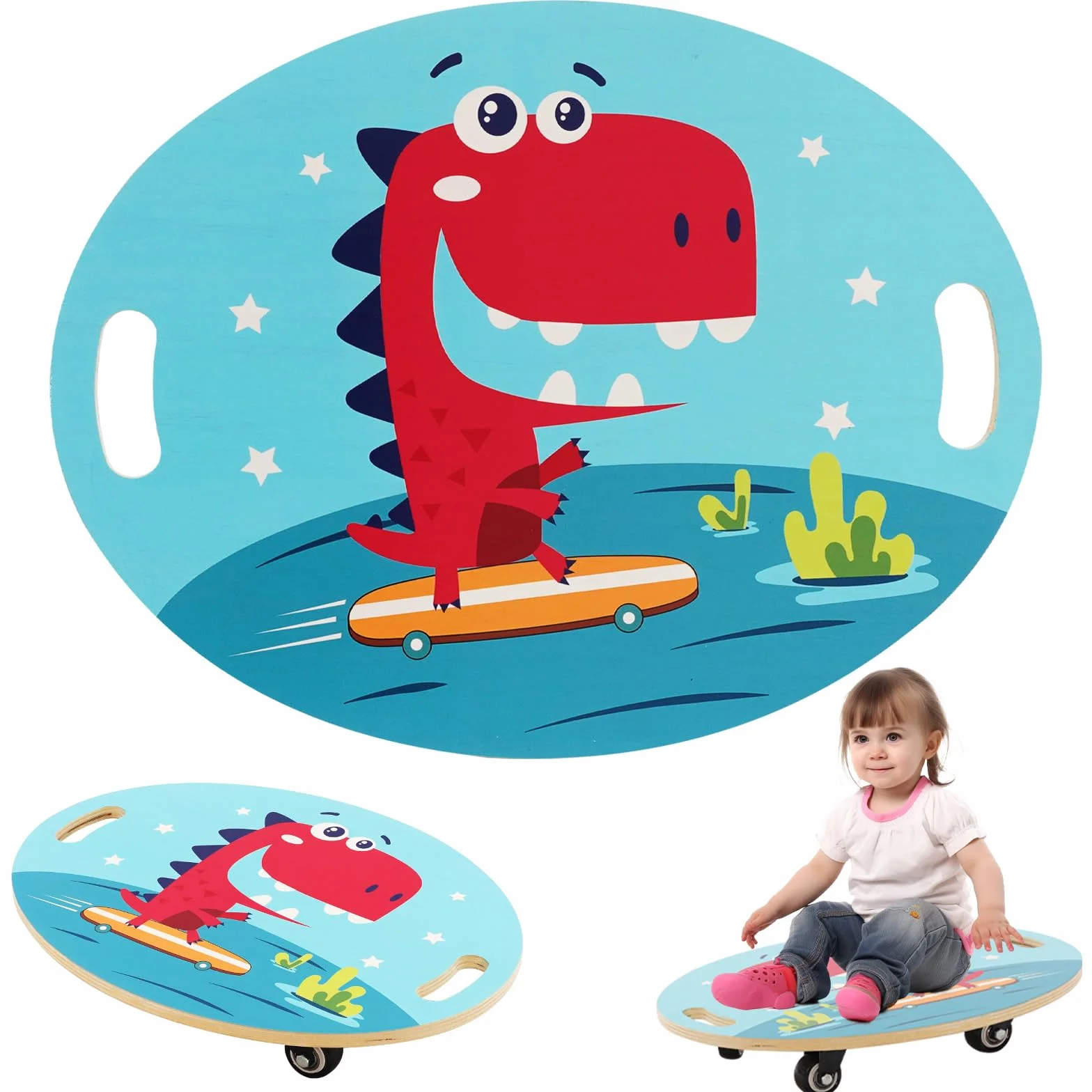 Planche à Roulettes Enfant, Balance Board avec Poignées et Roues Silencieuses, Jouet éducatif 3+