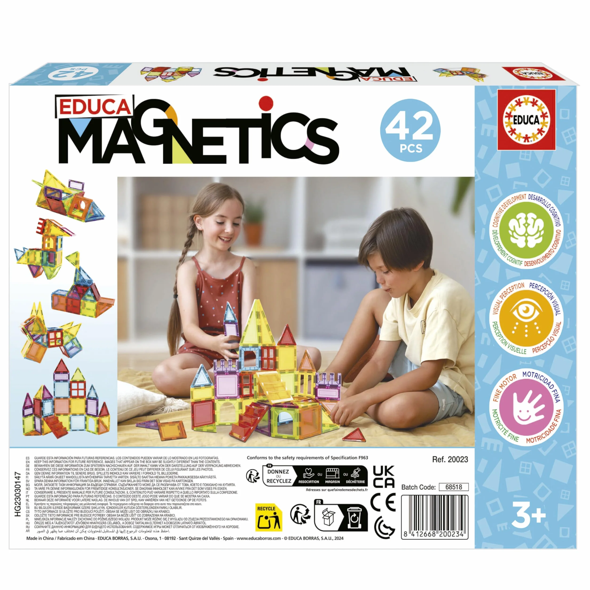 Educa Magnetics Jeu éducatif de Construction 3D magnétique 42 pièces Enfants
