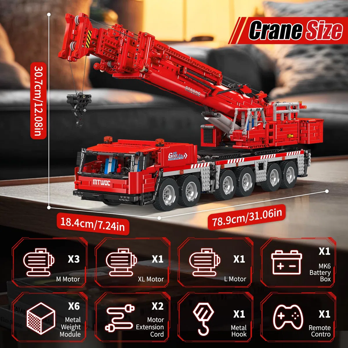 Mould King 17065 Technik GMK Heavy Duty Crane Klemmsteinen Kit 4566+ PCS MOC Remote Commanded Raupengraune Blöcke Toy mit 5 Motor