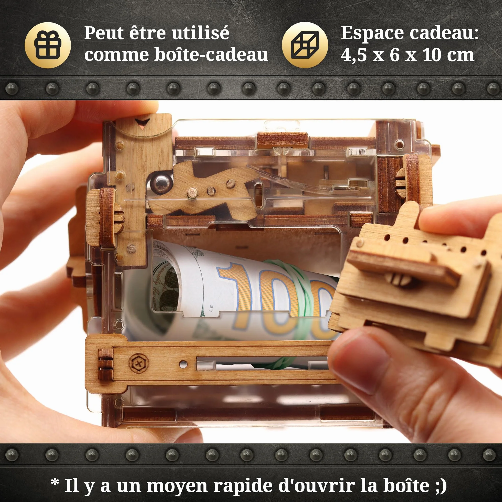 iDventure A-Maze-ing Safe - Boîte à Monnaie et Labyrinthe de Billes - Escape Room Jeu - Puzzle 3D - Cadeau Homme Original - Casse-tête en boîte - Boite Cadeau - Puzzle Adulte
