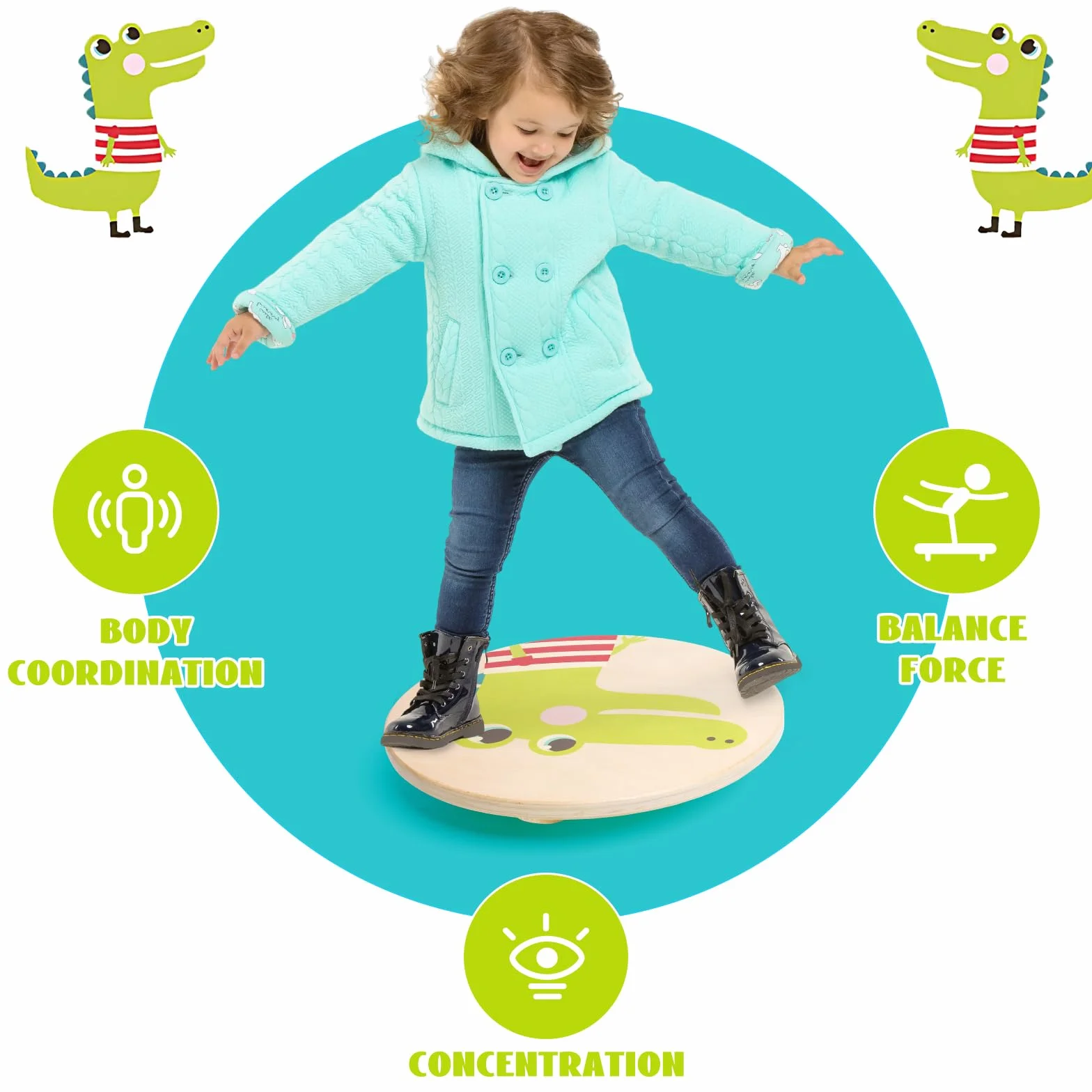 Planche d'Équilibre Montessori en Bois pour Enfants 3-8 Ans
