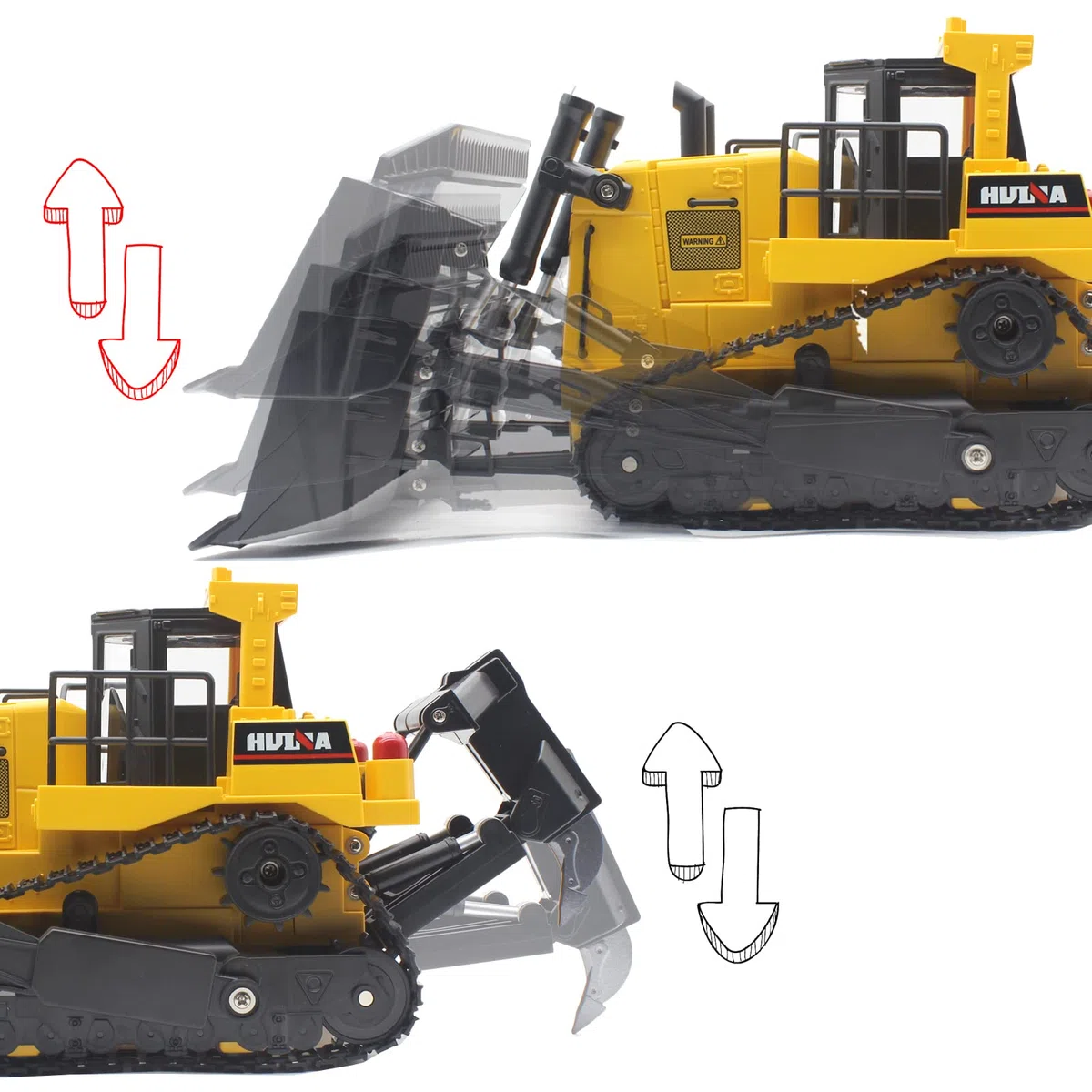 Mostop Jouet bulldozer RC échelle 1/16 9 canaux RC Tracteur à chargement frontal entièrement fonctionnel 2,4 GHz Télécommande Bulldozer Véhicules de chantier RC Jouet Cadeau avec lumière et son pour
