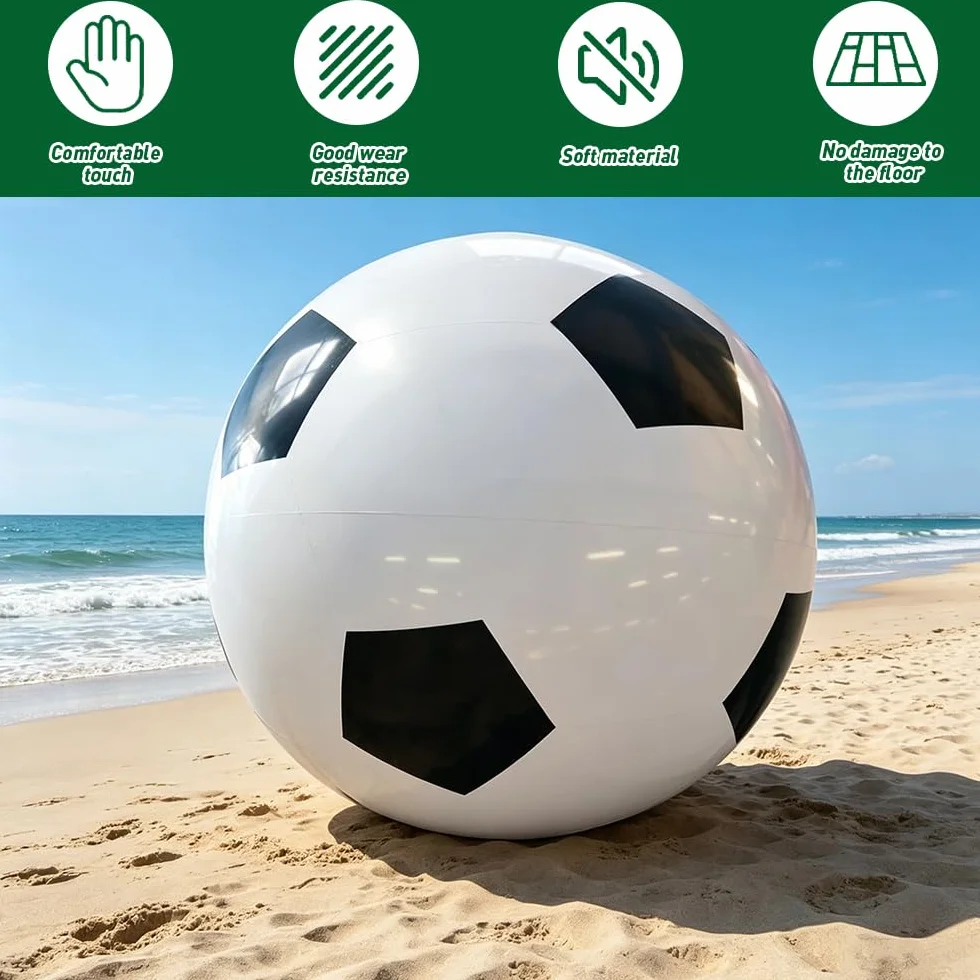 Ballon de football gonflable géant en caoutchouc robuste 100 cm jouet de plage été