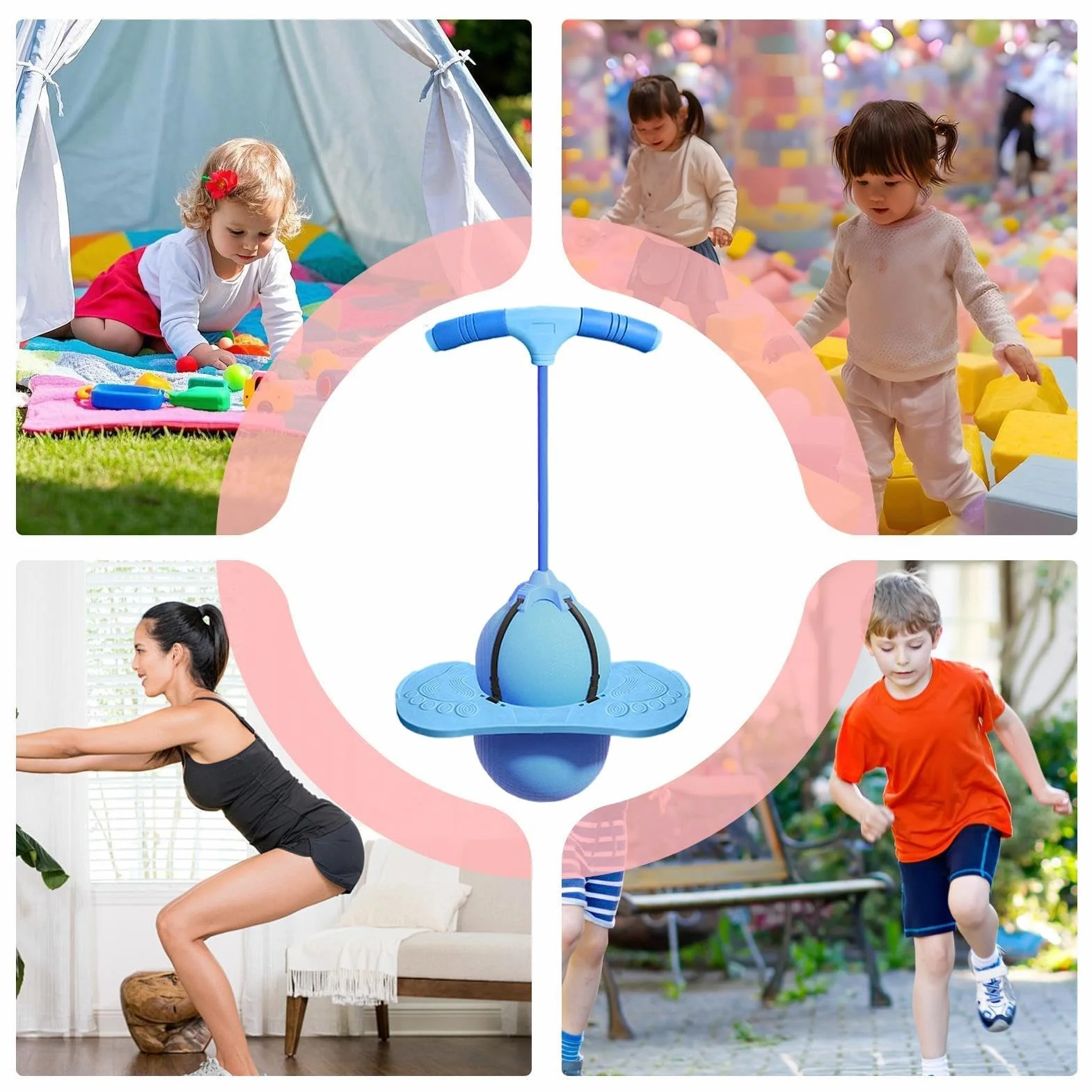 Ballon sauteur pour enfants et adultes avec poignée extérieur entraînement intérieur maternelle