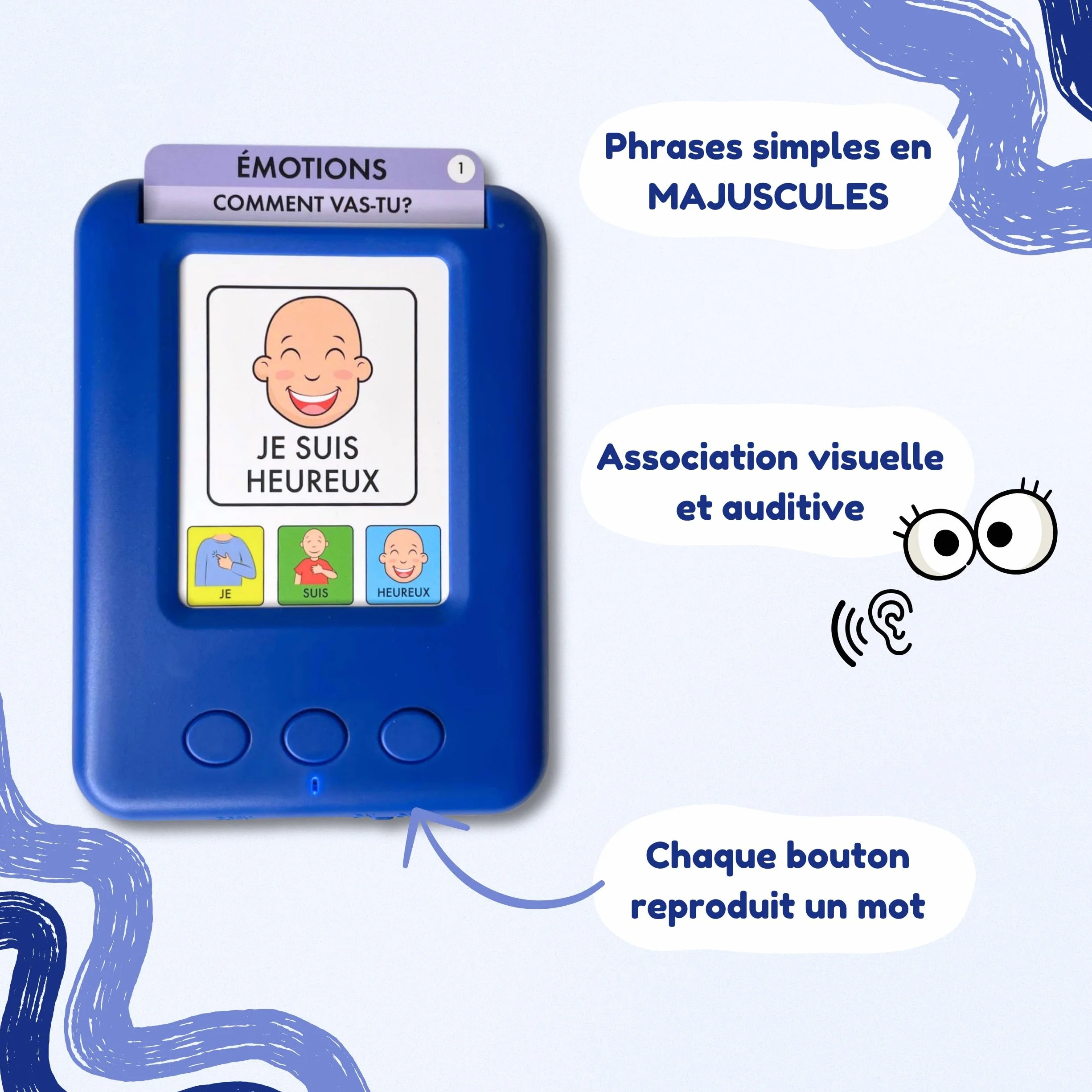 Carte Parlante Montessori Français avec Pictogramme - Cartes Parlantes Français Apprendre Mots Phrases J’apprends Premières Phrases