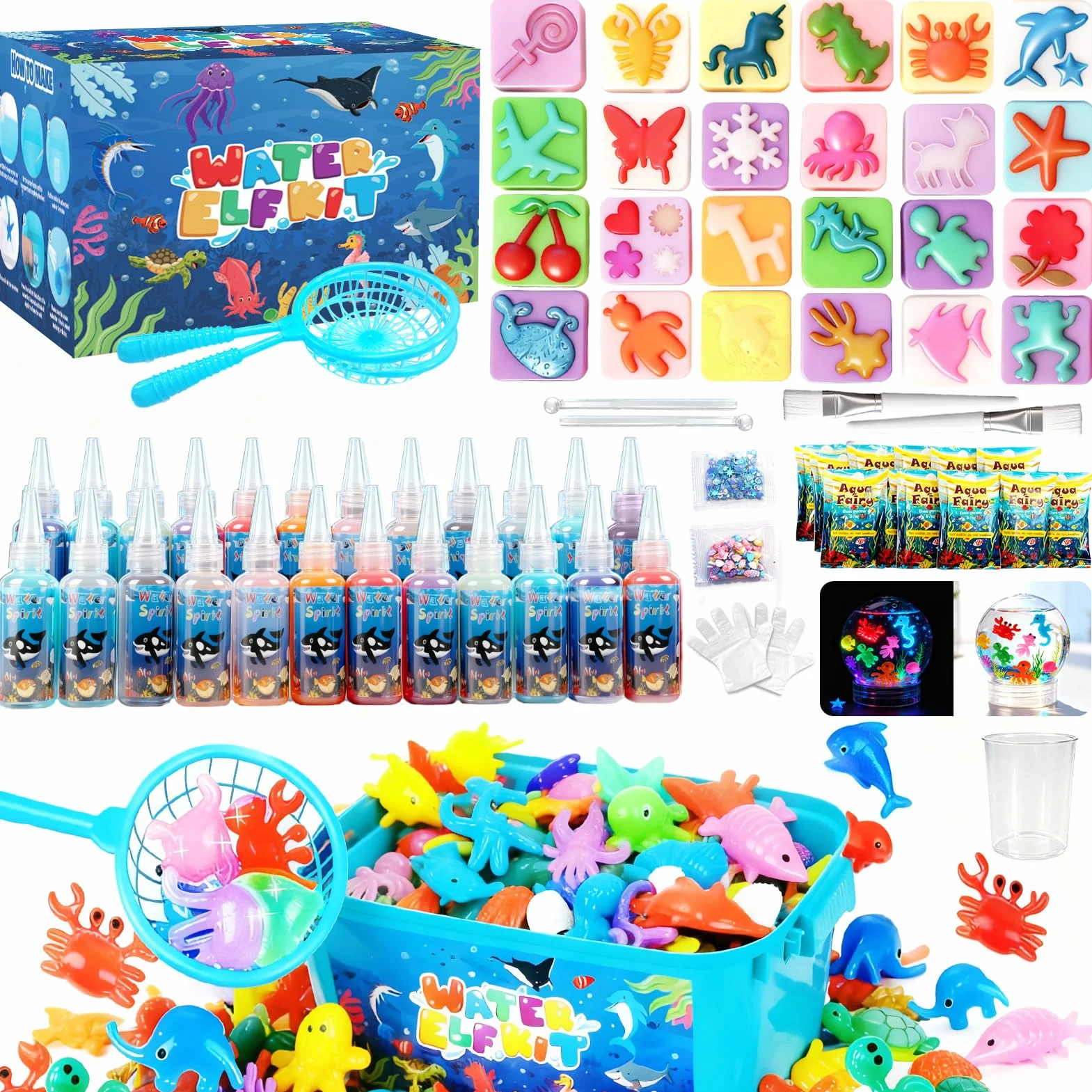 Magic Water Elf Set 3D Magiques Créatifs Activité Manuelle Enfant 24 Couleurs Et 24 Formes DIY Aqua Gelz Kit Créatif