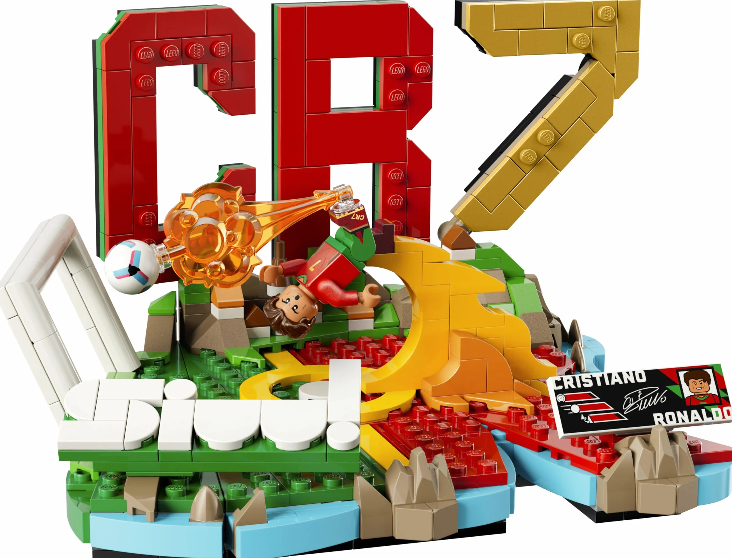 LEGO Editions Cristiano Ronaldo Maquette 3D Football avec Minifigurine Collector 43012 Cadeau 10 Ans