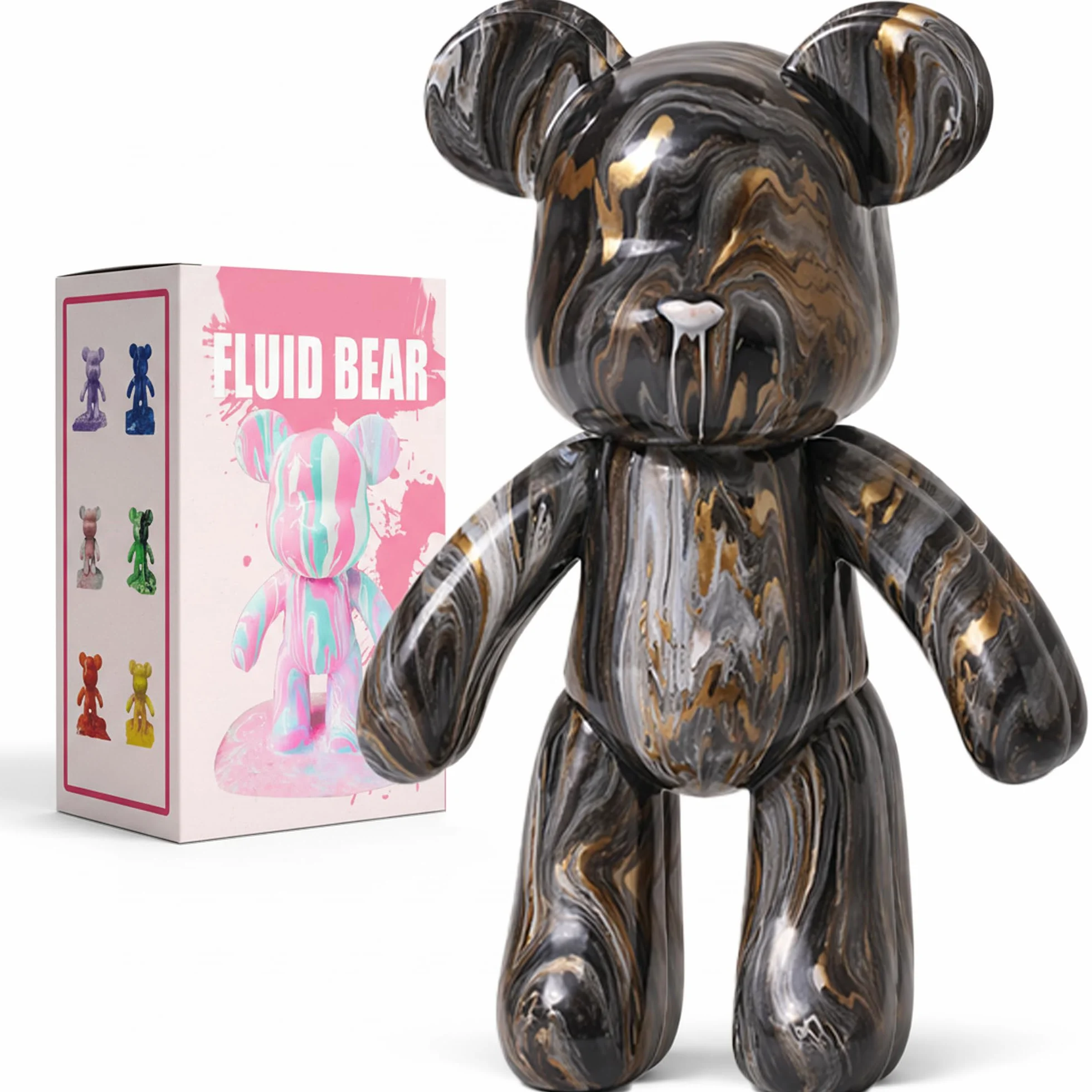 Kit de Peinture Liquide en Forme d'Ours - 3 Couleurs avec Pinceau et Nappe