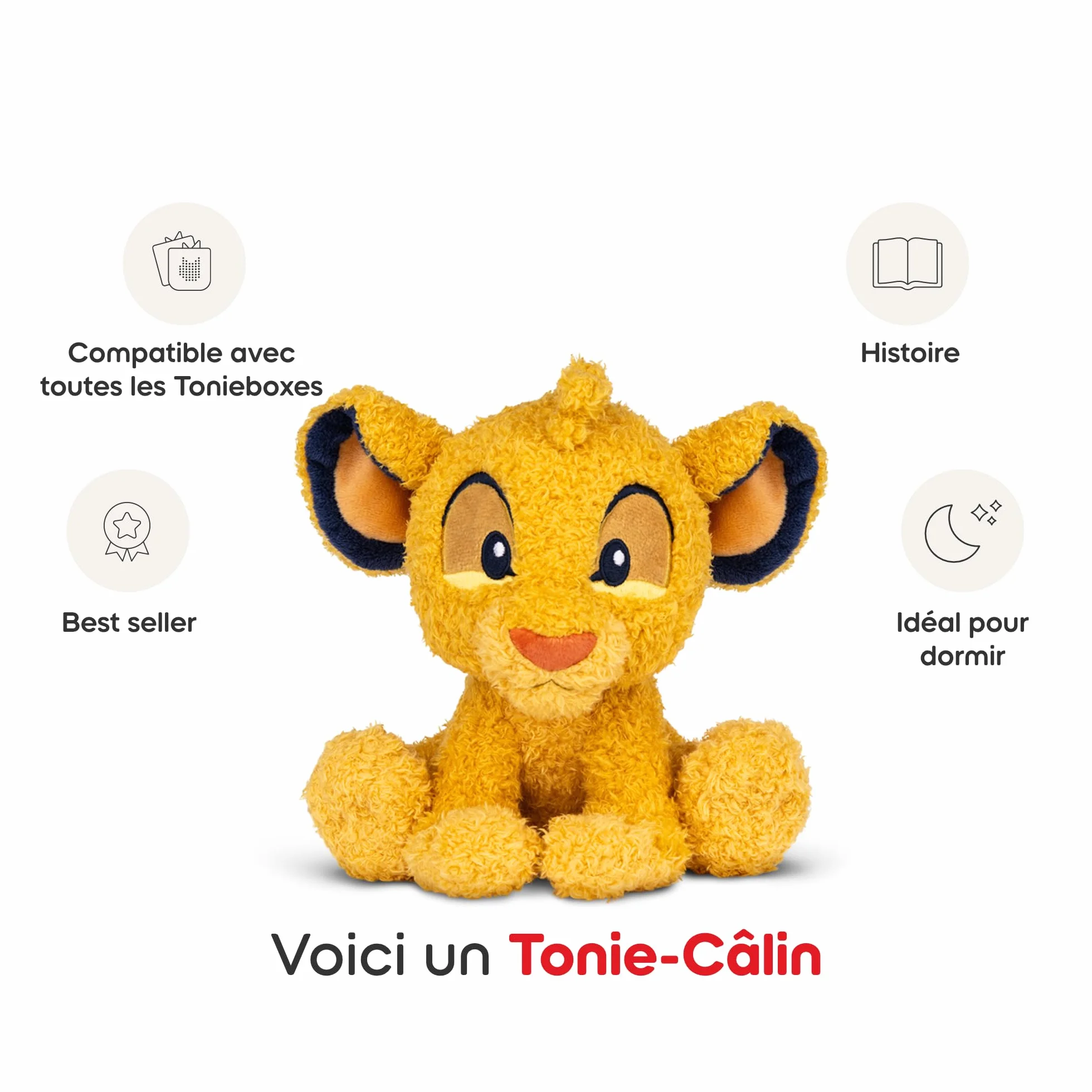Tonies Câlin Disney Simba Peluche Audio pour Toniebox 3 Ans et Plus